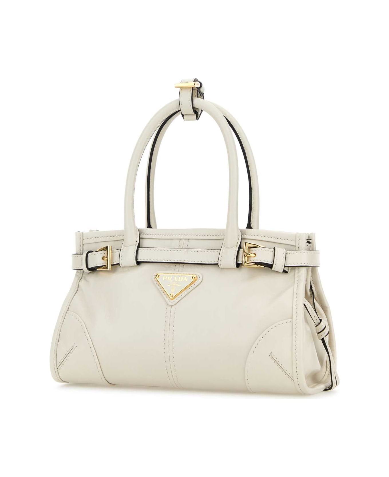 Prada Ivory Leather Mini Prada Bonnie Handbag - BIANCO N