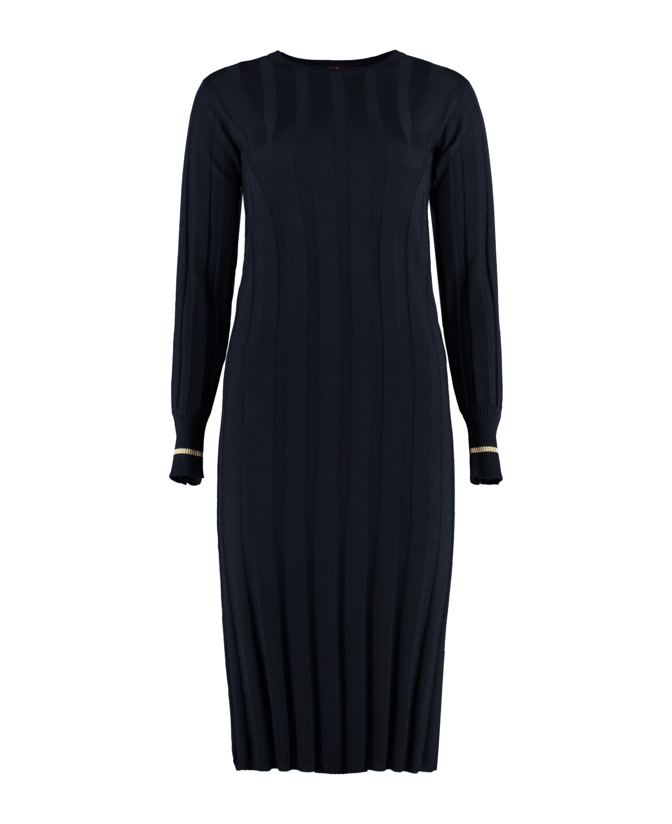 Max Mara Studio Leccio Virgin Wool Dress - Blue