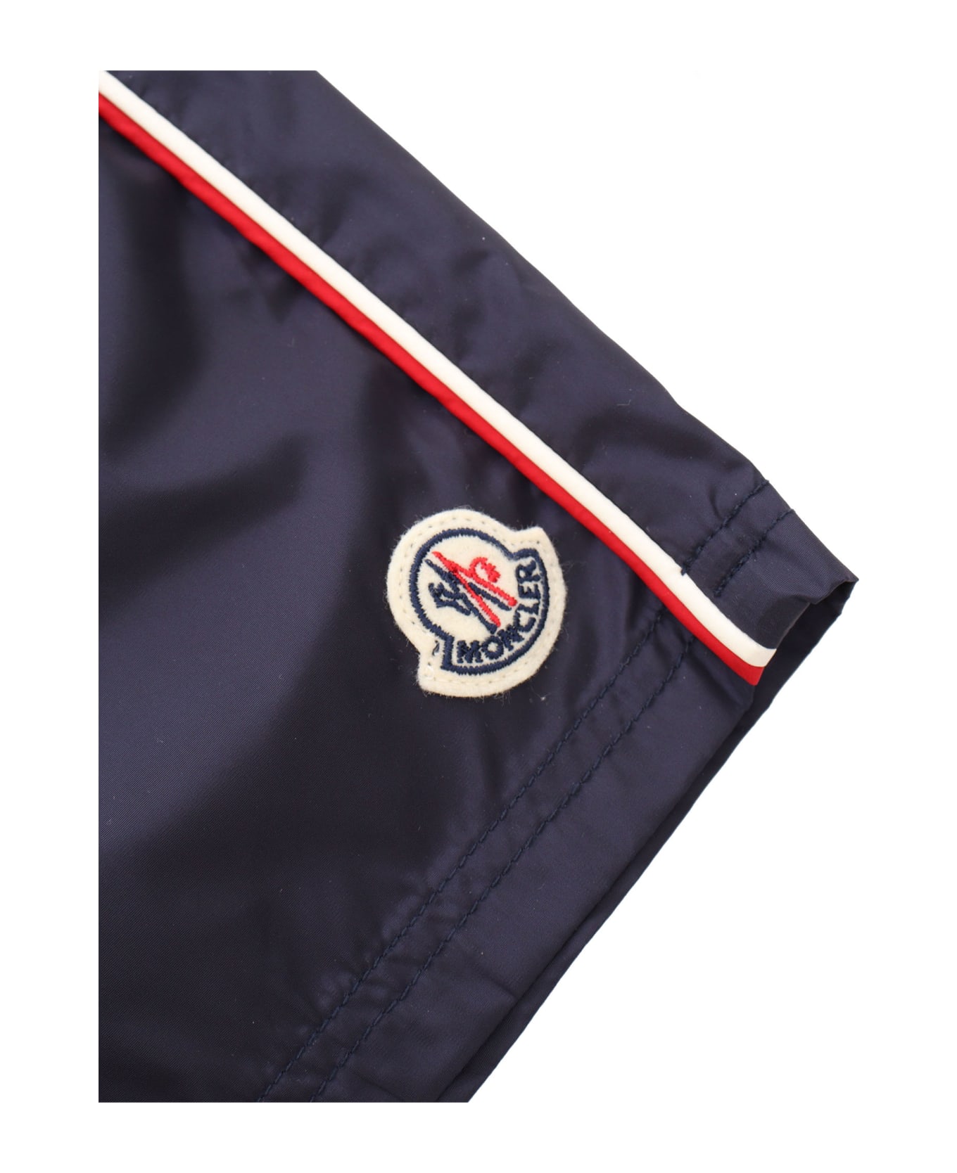 Moncler Blue Swimsuit With Logo - BLUE