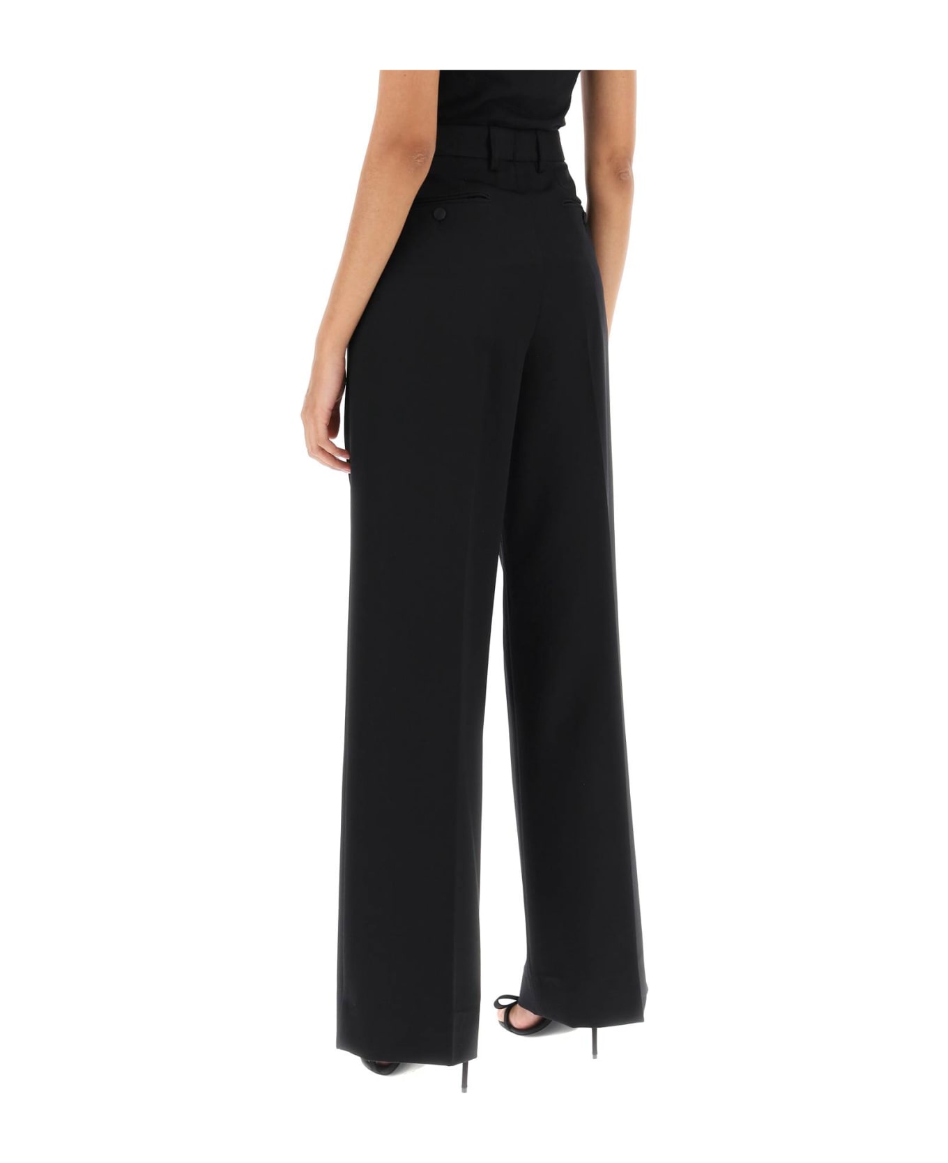 Dolce & Gabbana Wide Leg Tailoring Pants - NERO (Black) ボトムス