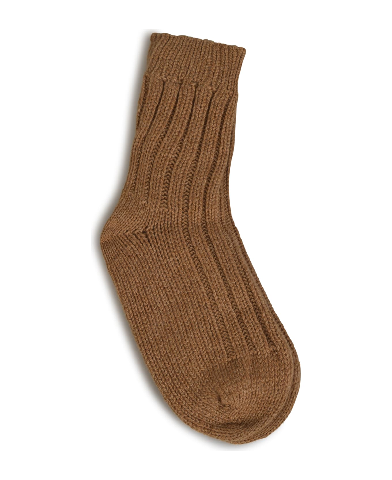 alyki Ribbed Knit Socks - Camel