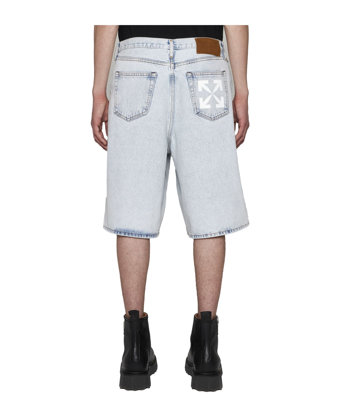Off-White Single Arrow Shorts Jeans - Bleach blue ショートパンツ