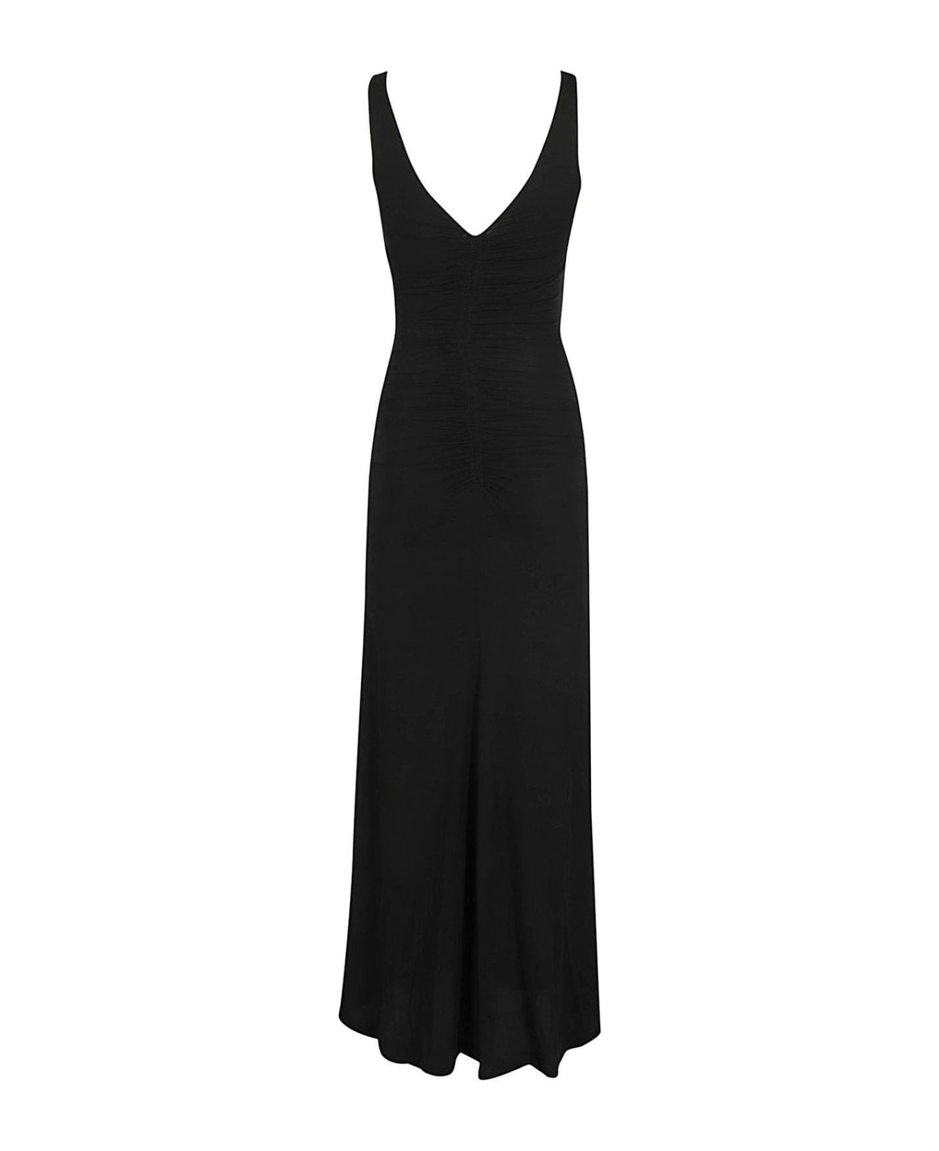 Paco Rabanne Embellished V-neck Dress - Black