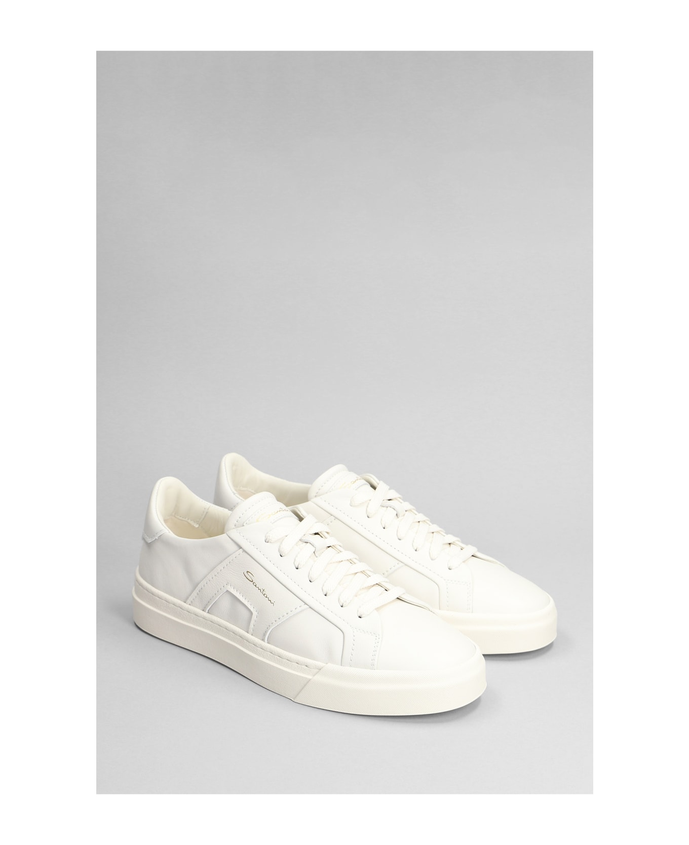 Santoni Dbs2 Sneakers In White Leather - white