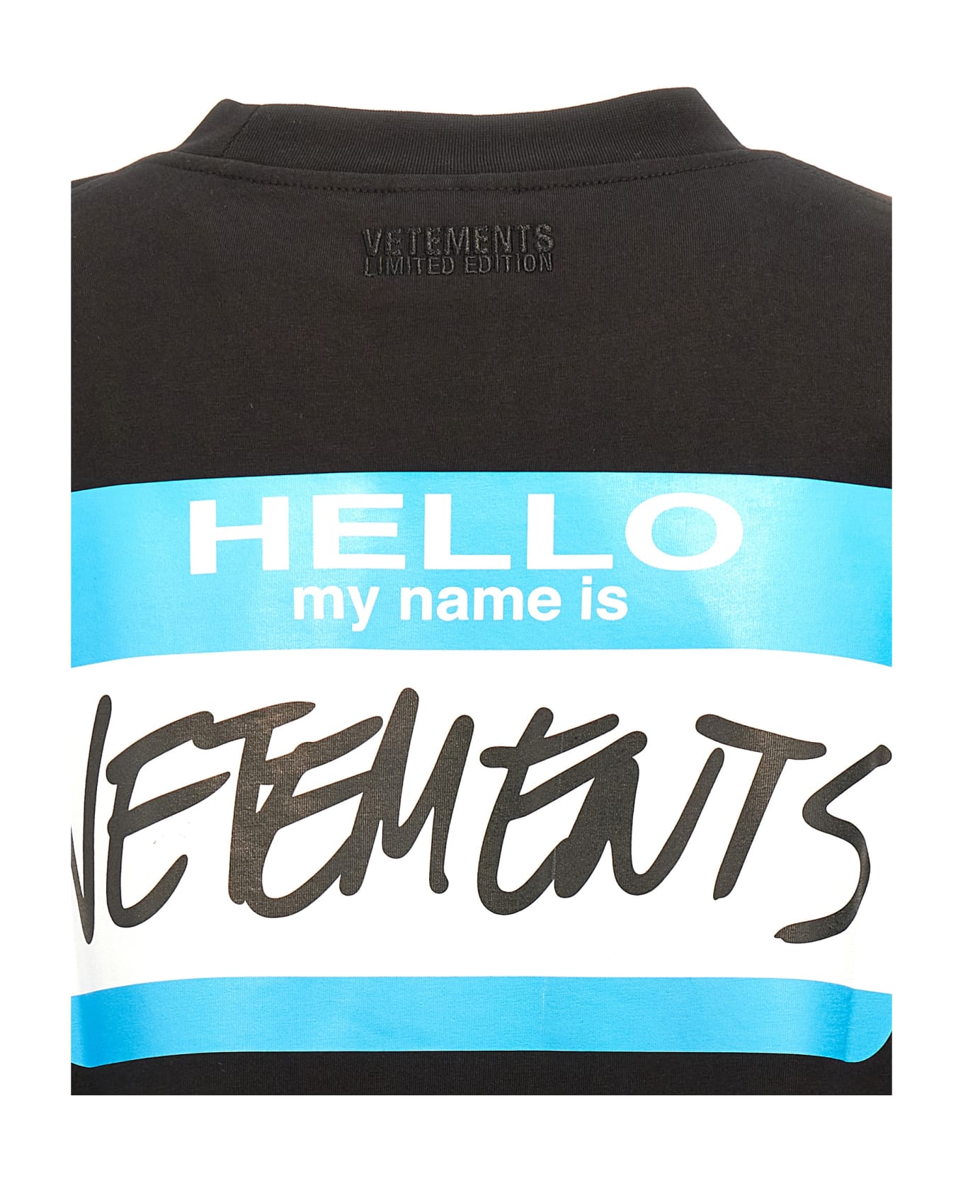 VETEMENTS 'my Name Is Vetements' T-shirt - BLACK