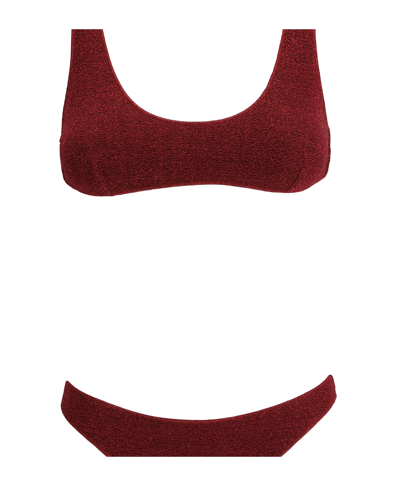 Oseree Lumiere Sporty Swimsuit - Burgundy