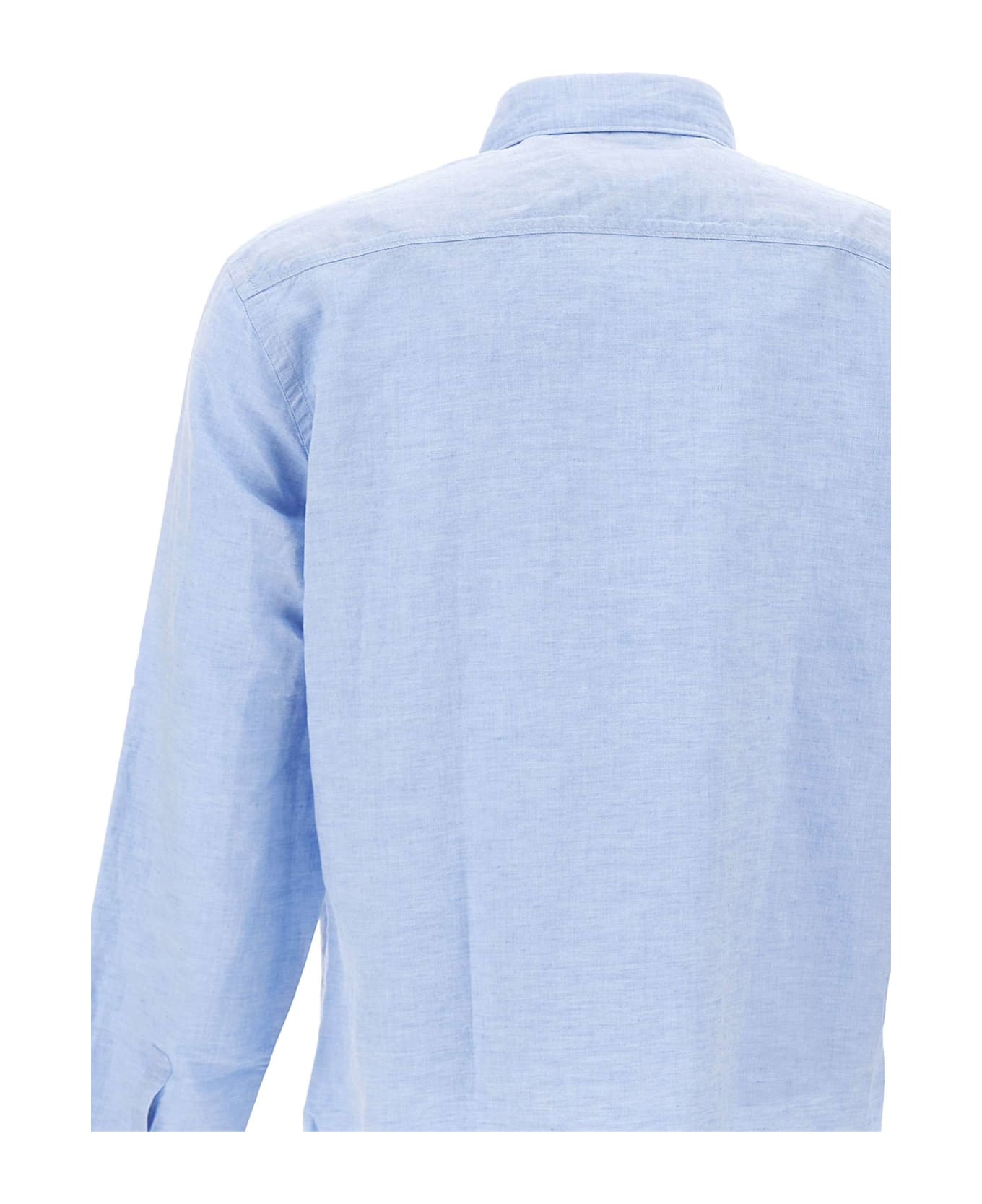 Hugo Boss "c-hal-kent" Cotton And Linen Shirt - BLUE