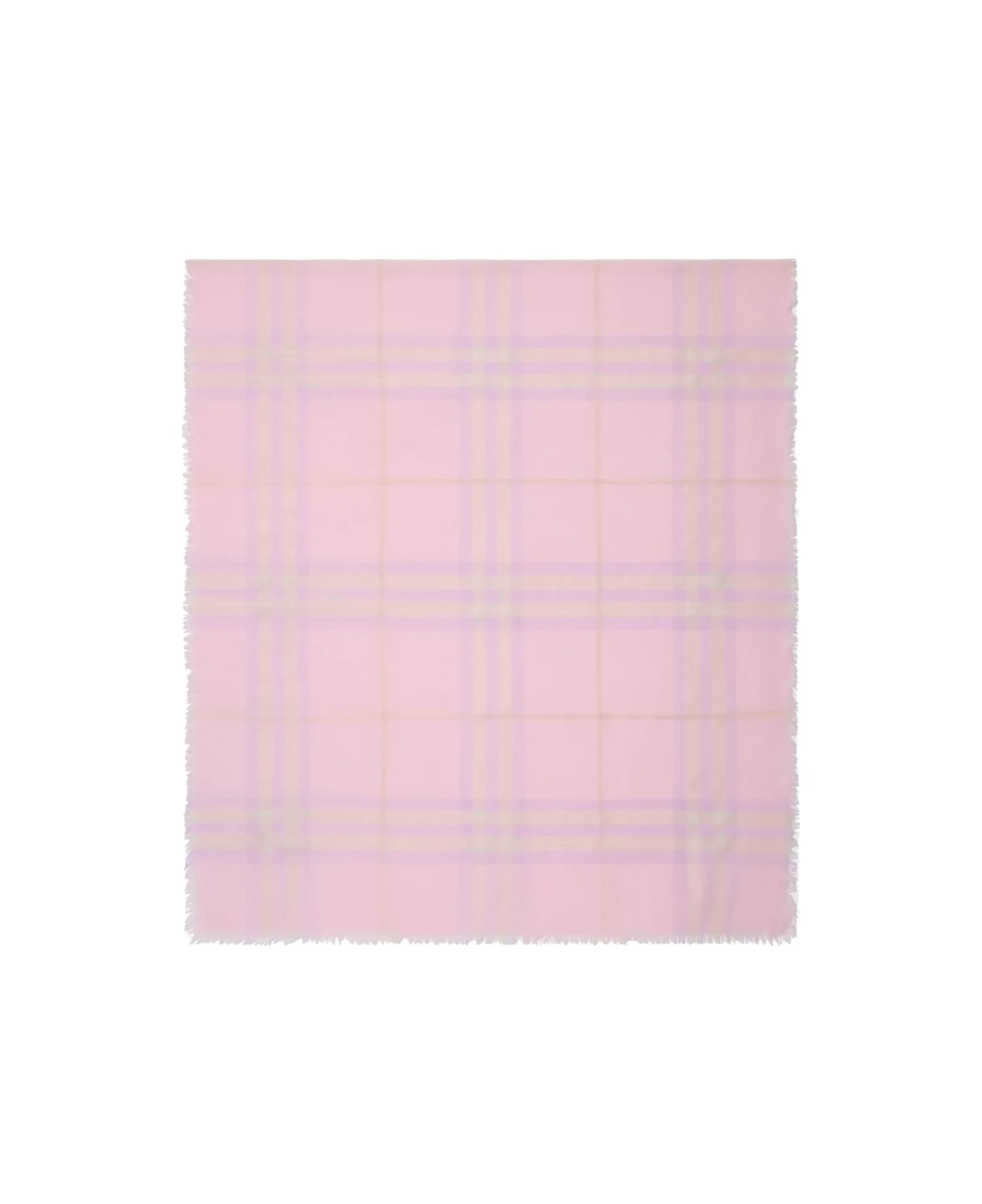 Burberry 
check
 Wool Scarf - Pink