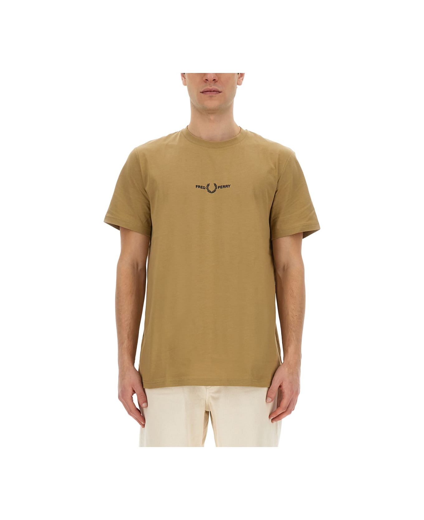 Fred Perry T-shirt With Logo - BEIGE