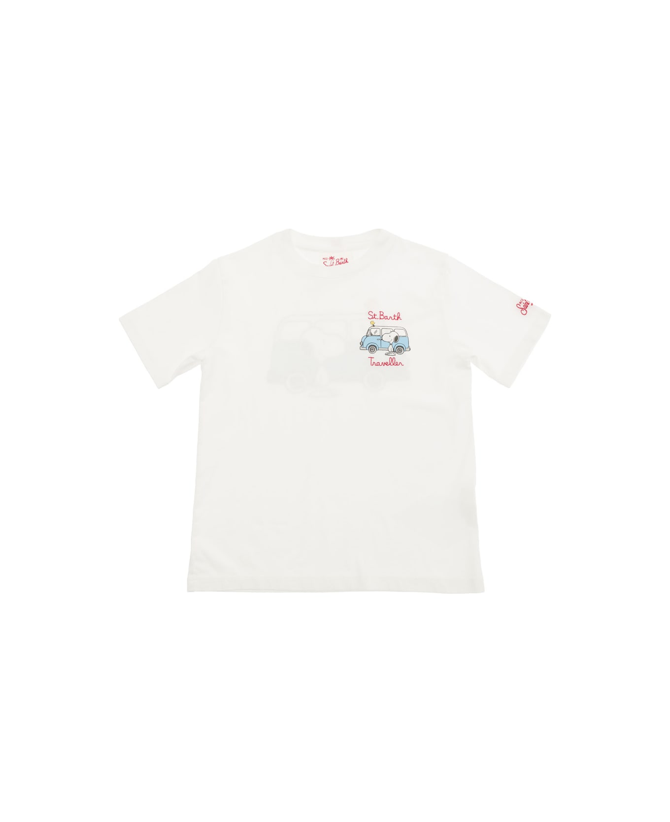 MC2 Saint Barth White T-shirt With Snoopy Van Print In Jersey Boy - White