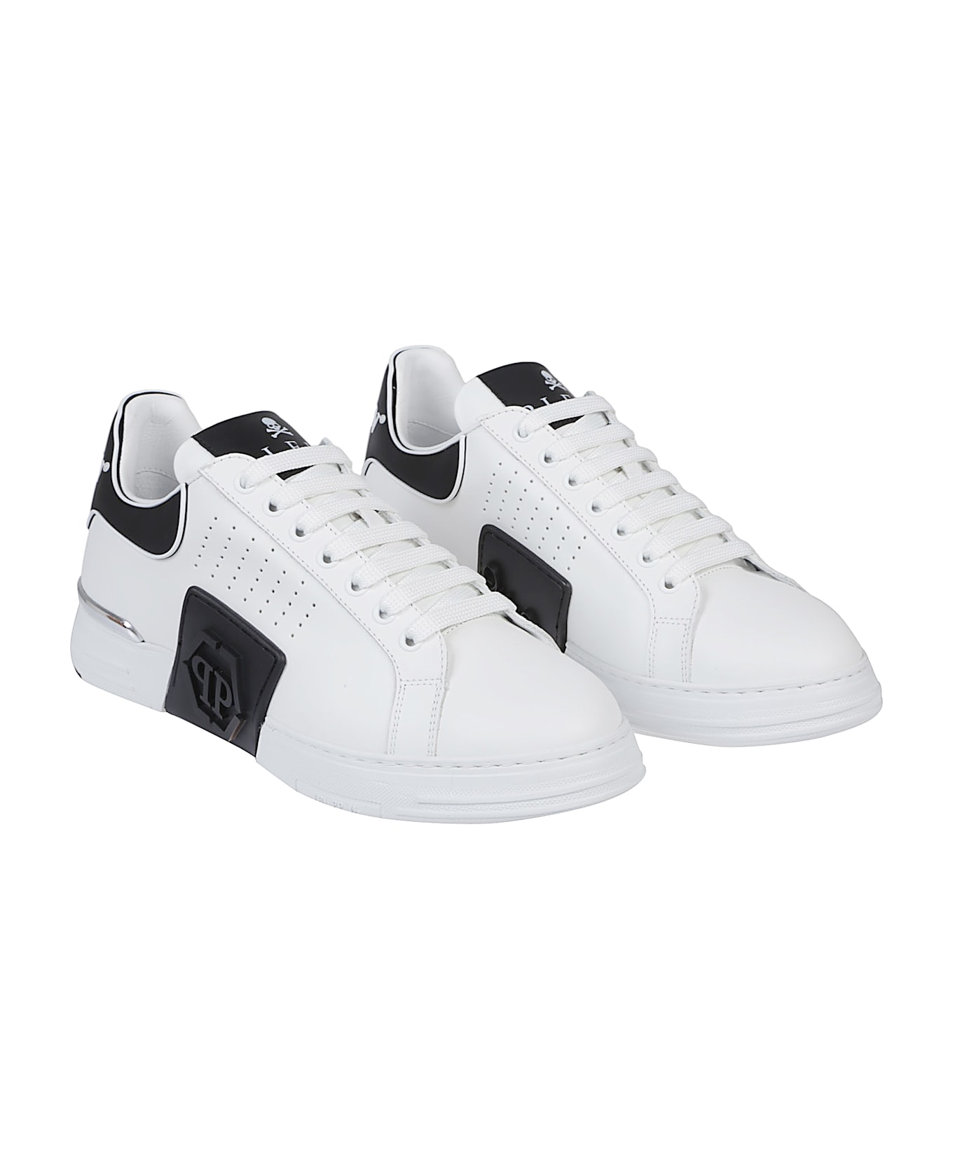 Philipp Plein Hexagon Low Top Sneakers - White/black