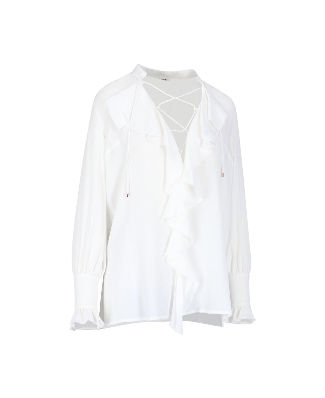 The Seafarer Shirt With Ruffles - White