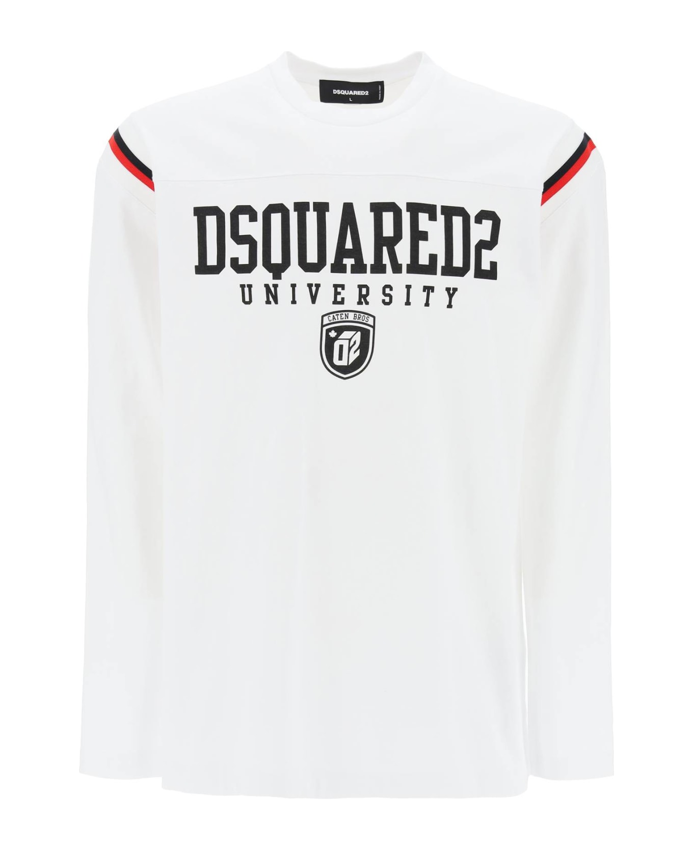 Dsquared2 Long-sleeved Varsity T-shirt - WHITE (White)