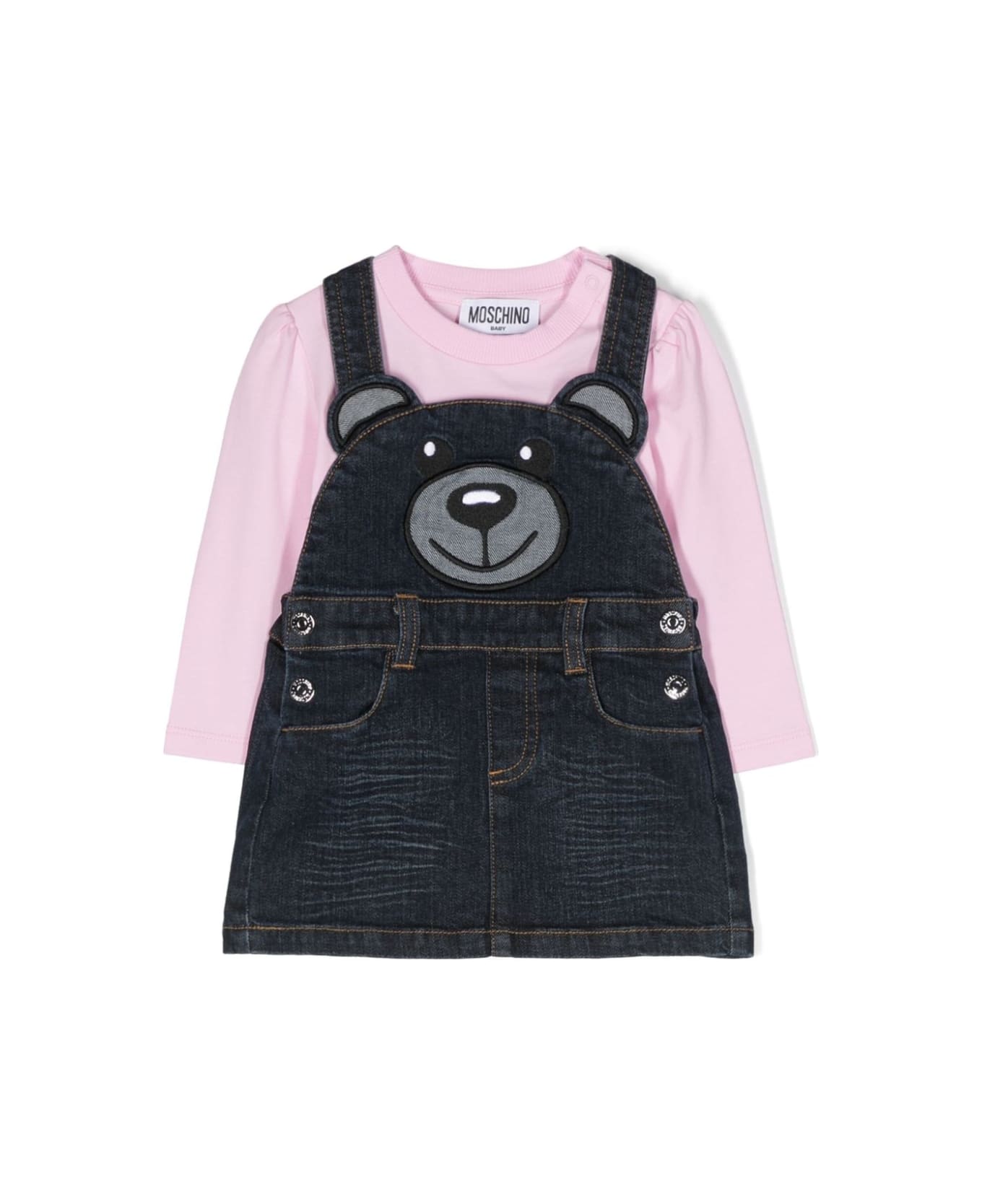 Moschino Dress With Teddy Bear Motif - Pink