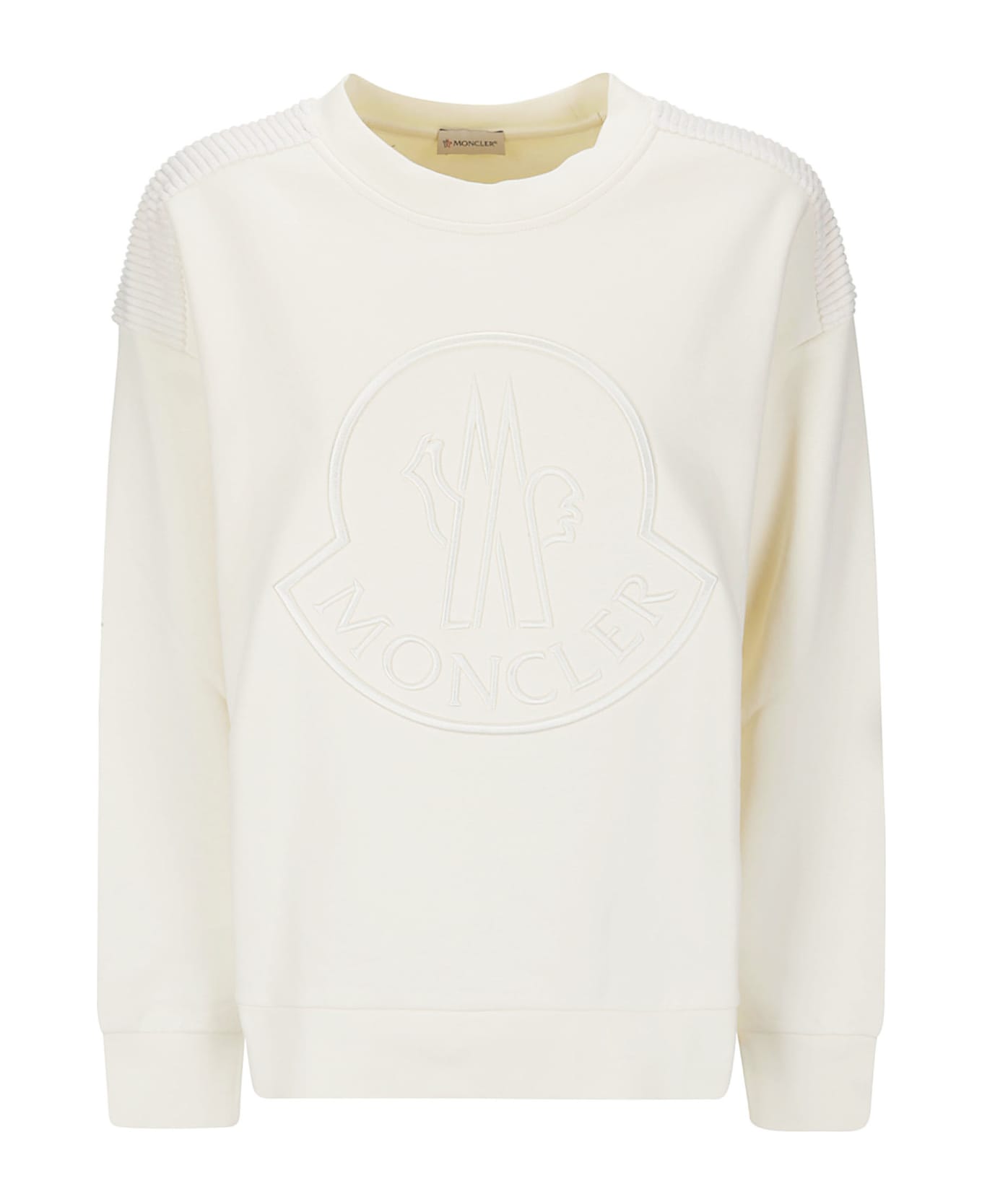 Moncler Sweatshirt With Embroidered Logo - Beige フリース