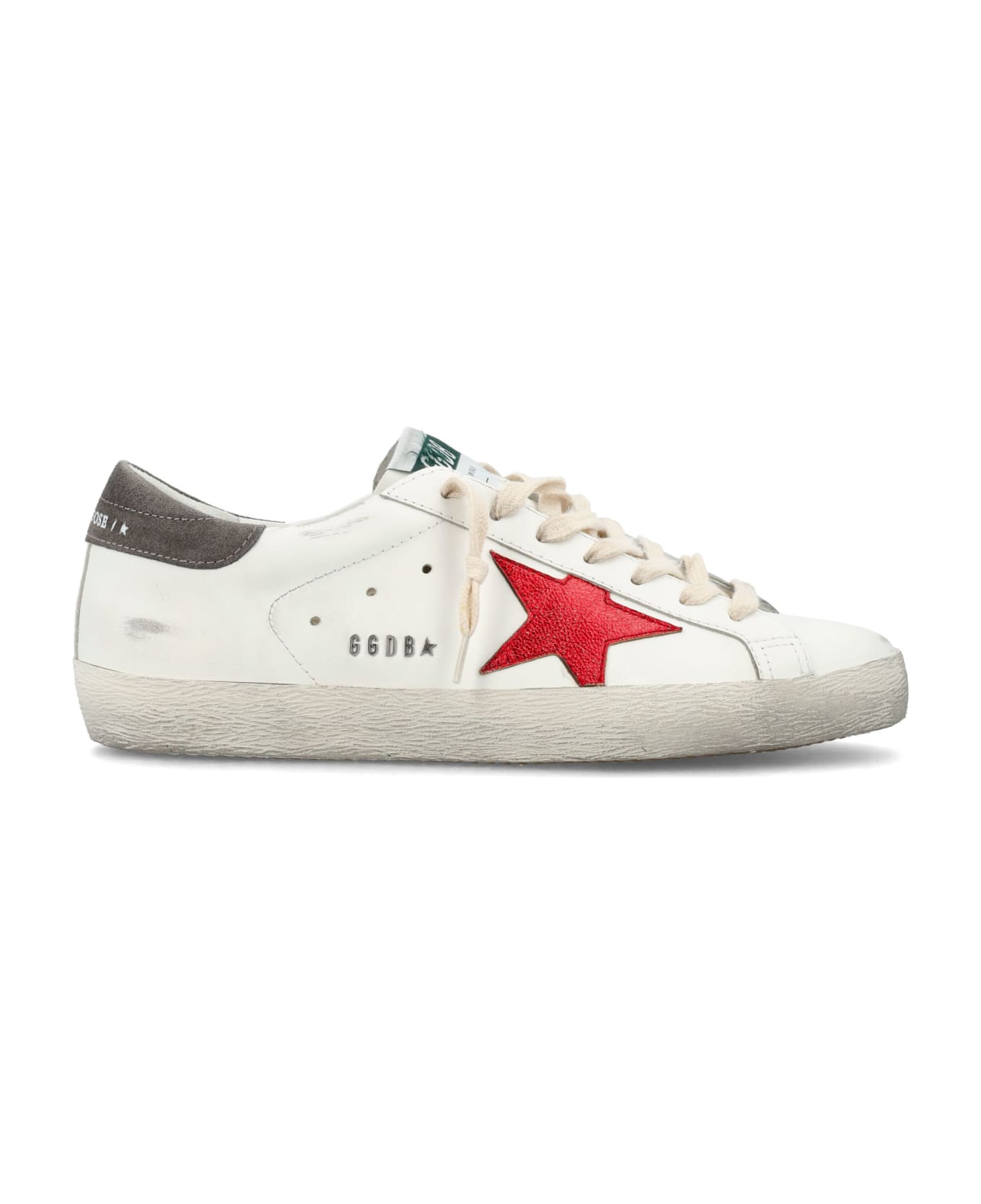 Golden Goose Super Star Sneakers - White/Red/Dark Grey
