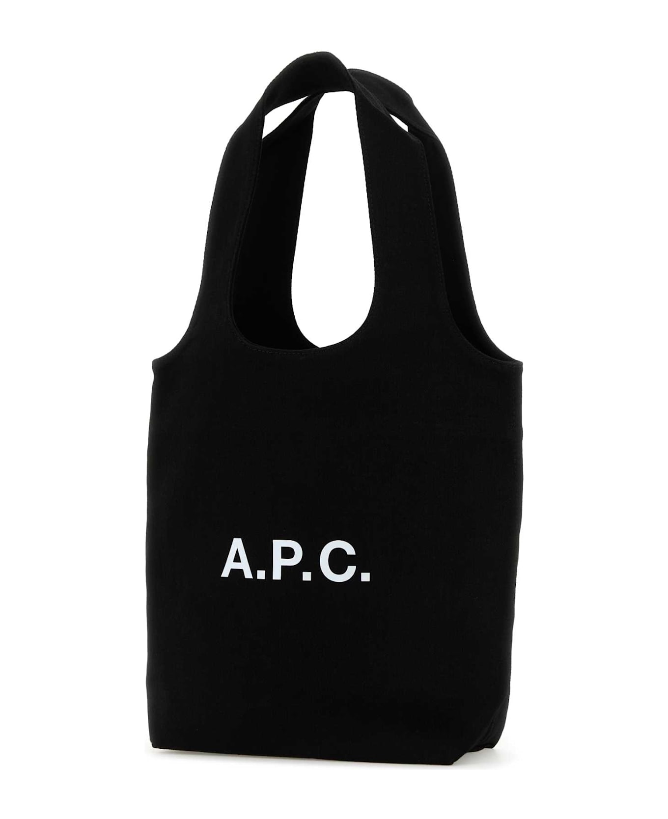 A.P.C. Black Canvas Small Ninon Shopping Bag - Black