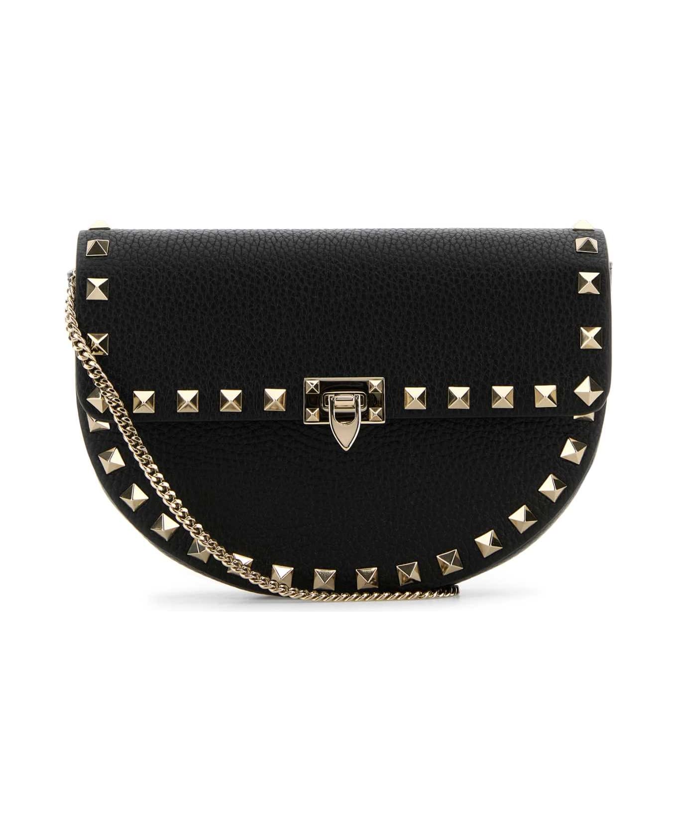 Valentino Garavani Black Leather Rockstud Crossbody Bag - NERO