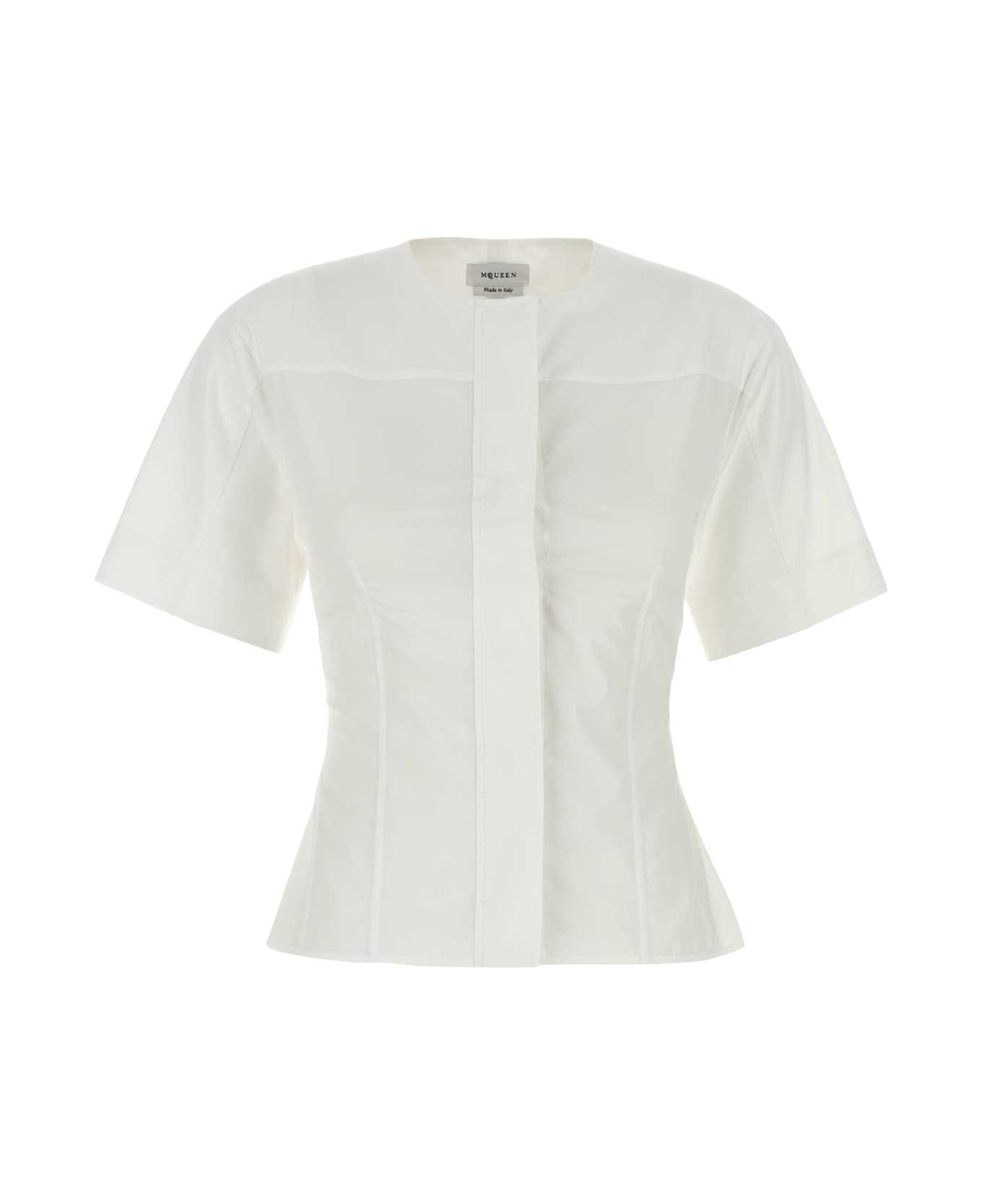 Alexander McQueen White Poplin Shirt - OPTICALWHITE