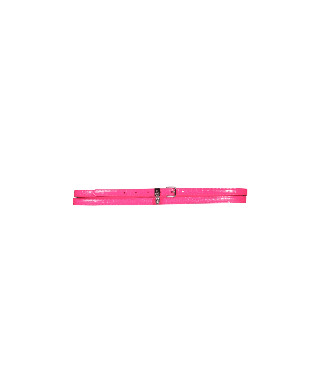 Alexander McQueen Double Belt With Skull And Pavè - PINK