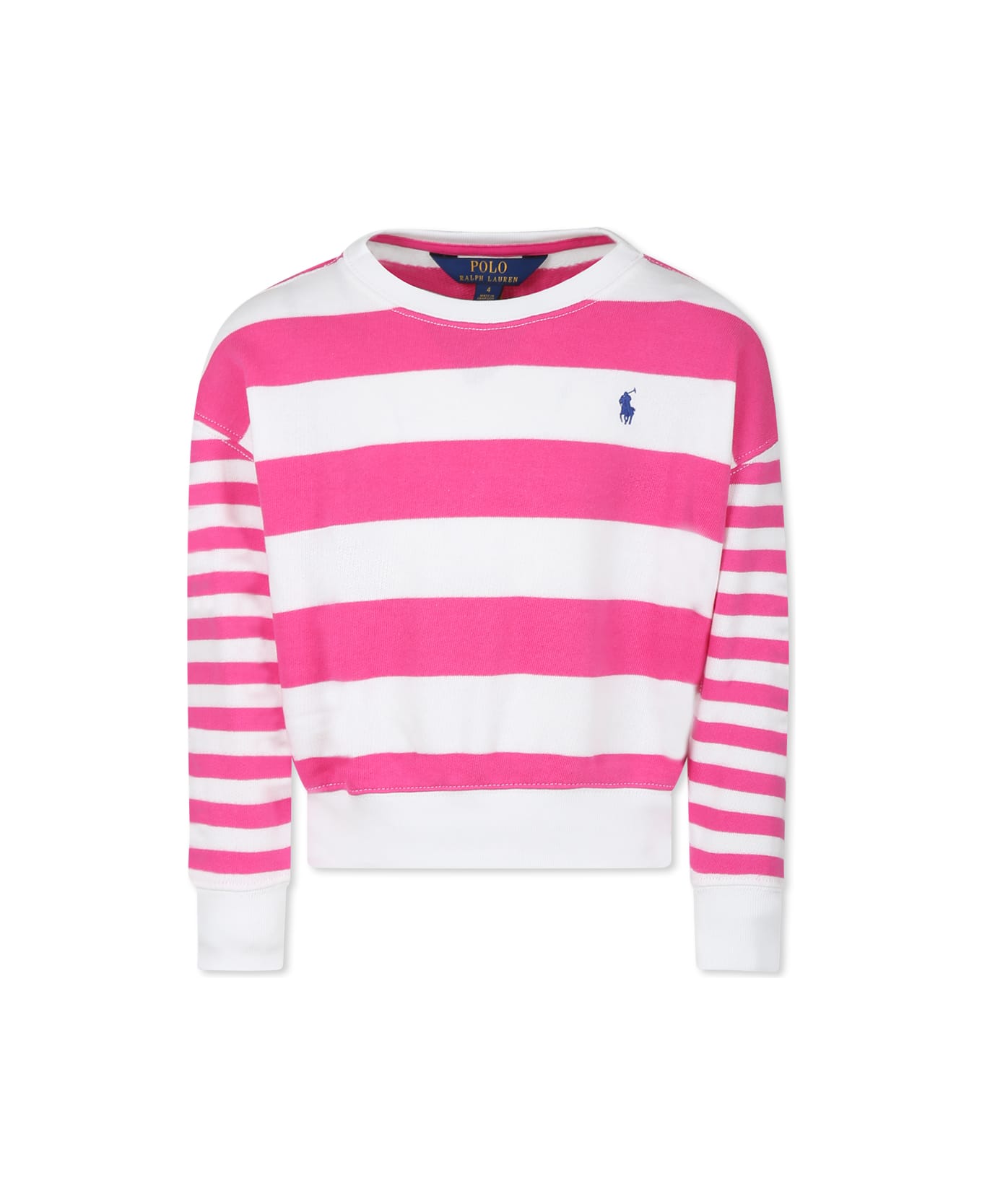 Ralph Lauren Fuchsia Sweatshirt For Girl With Horse - Fuchsia