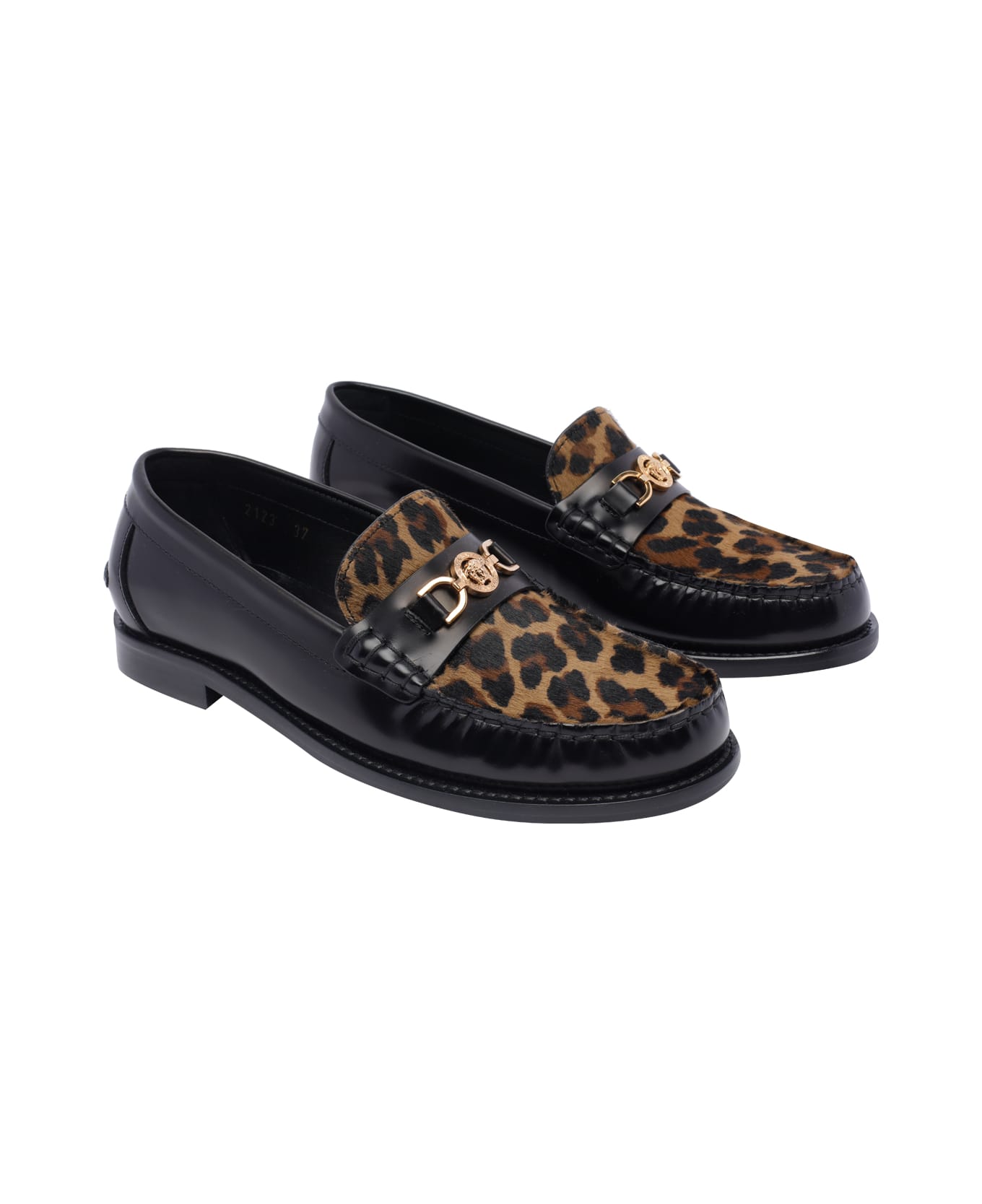 Versace Leopard Medusa '95 Loafers - Black