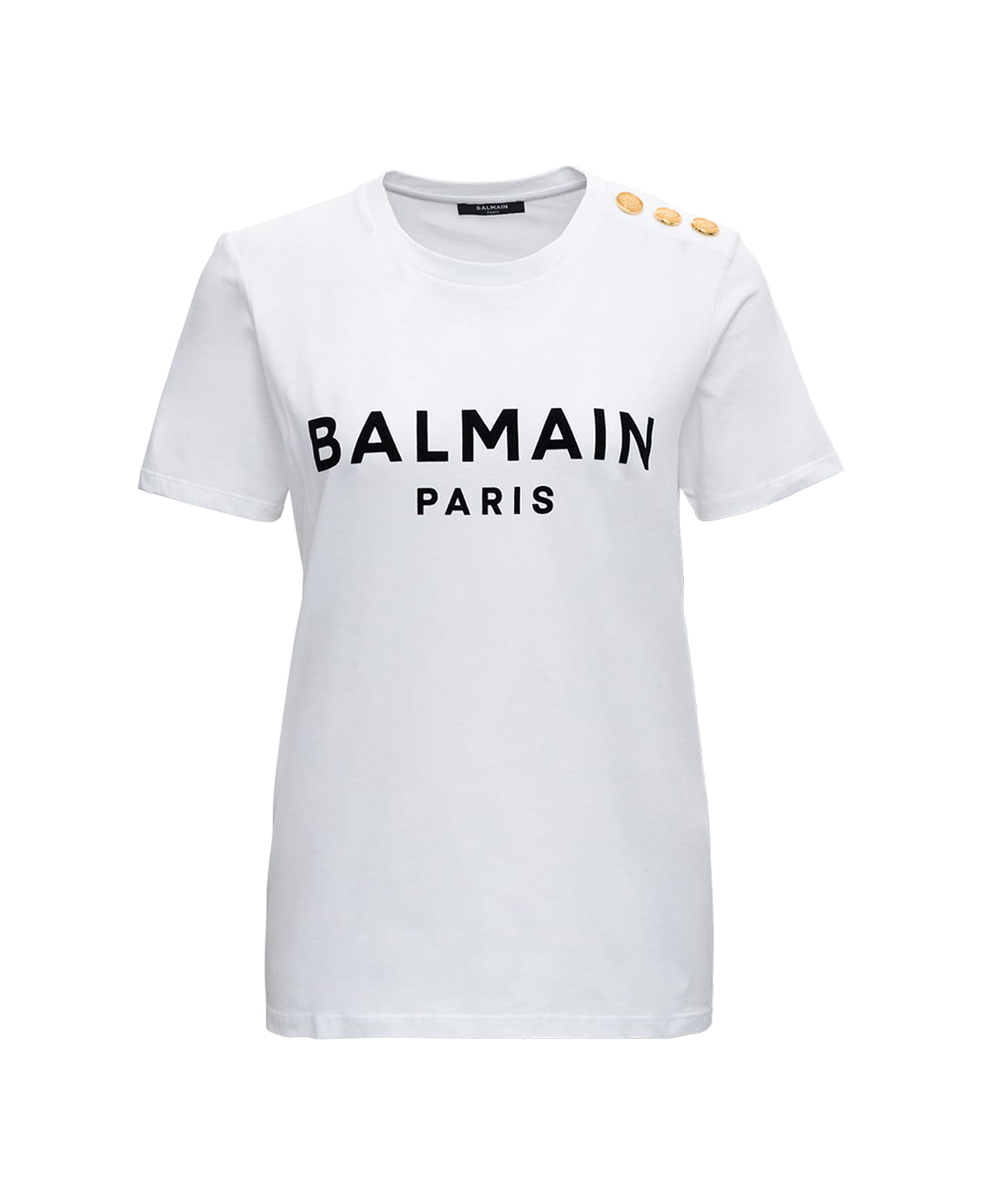 Balmain Cotton T-shirt With Logo Print - White