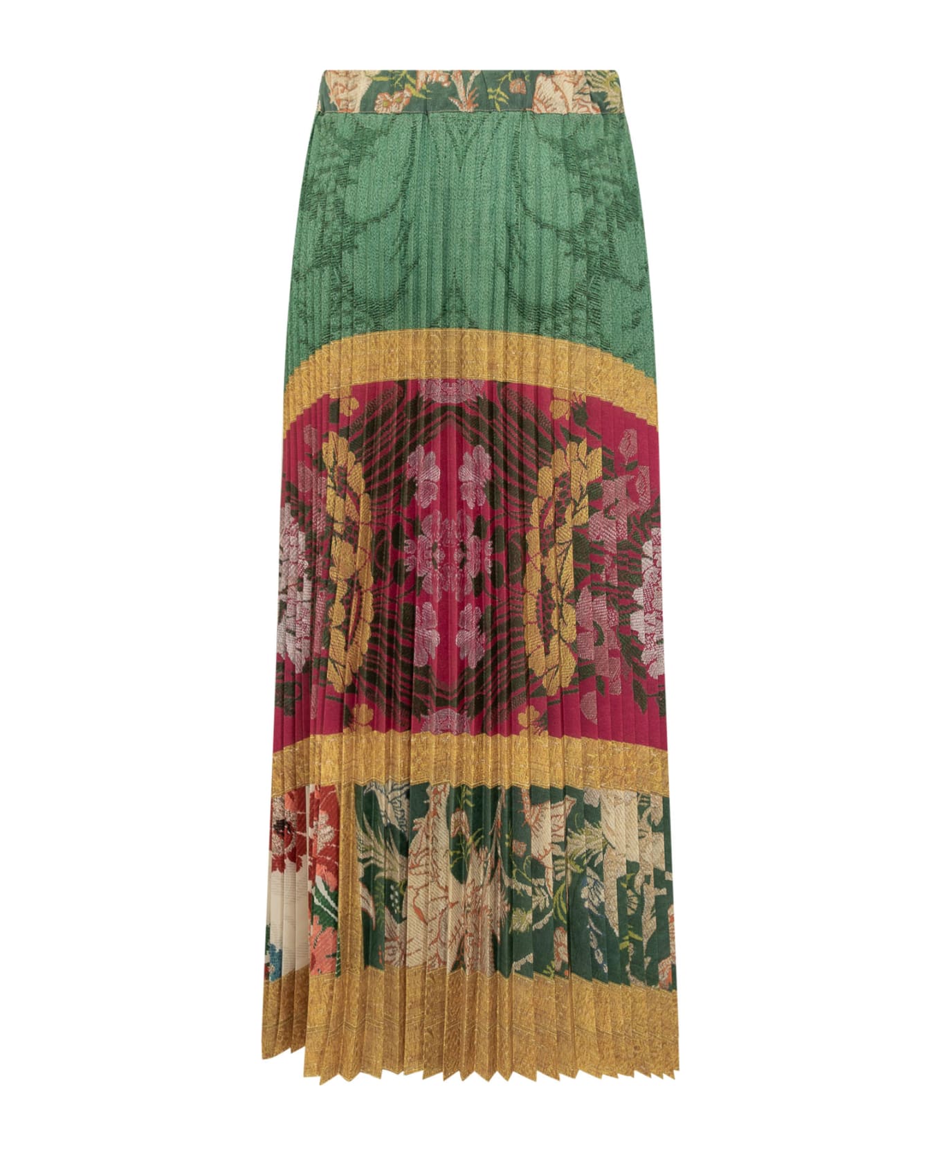 Pierre-Louis Mascia Skirt With Floral Print - VERDE BORDEAUX MULTI