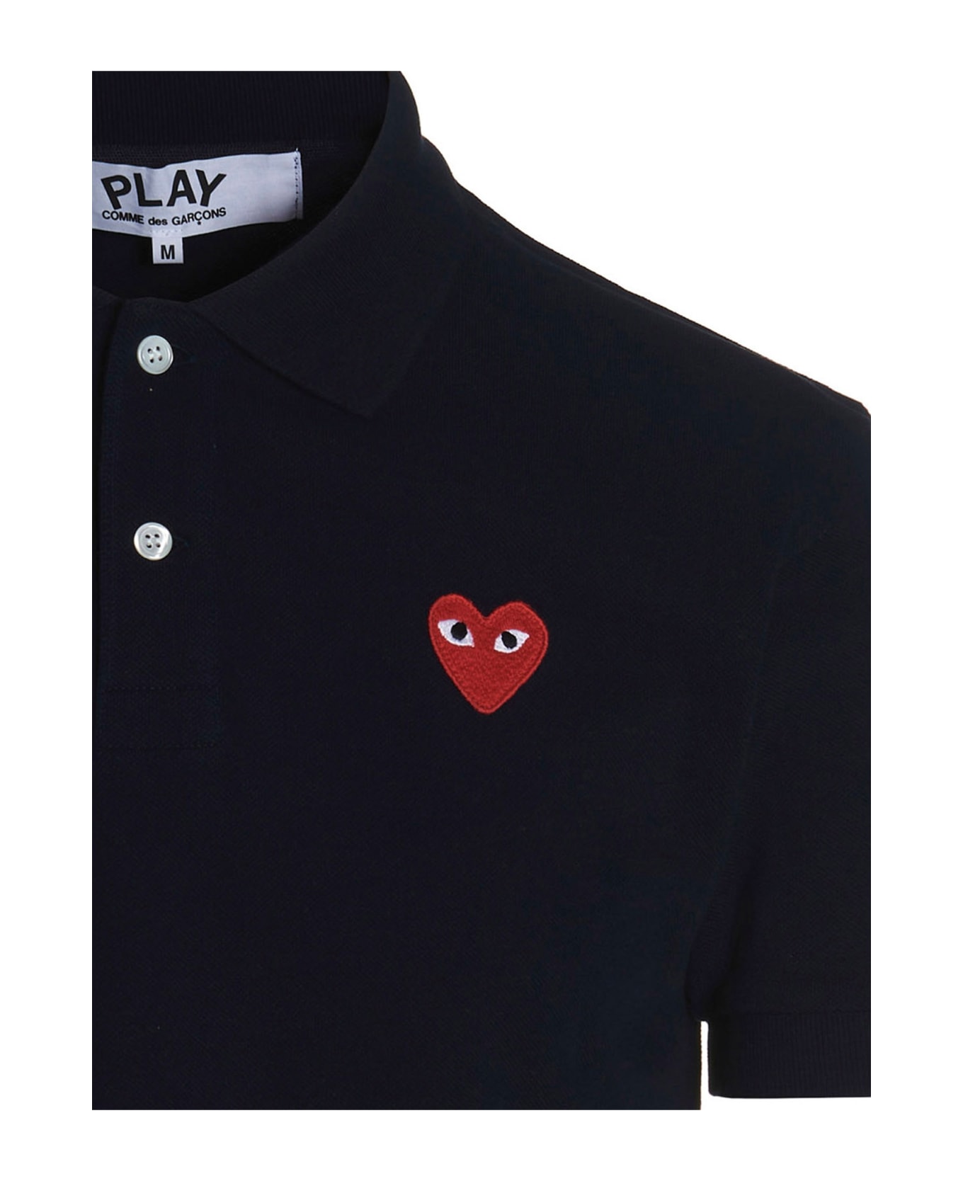 Comme des Garçons Play Logo Patch Polo Shirt - Blue