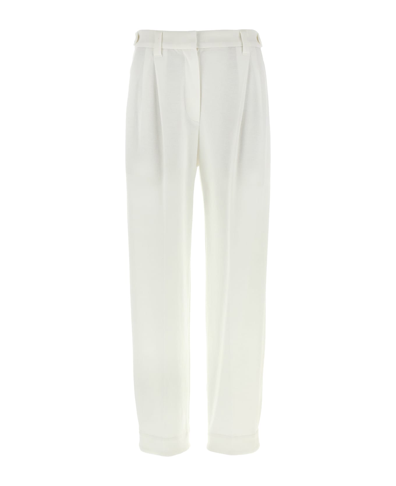 Brunello Cucinelli Piqué Pants - White