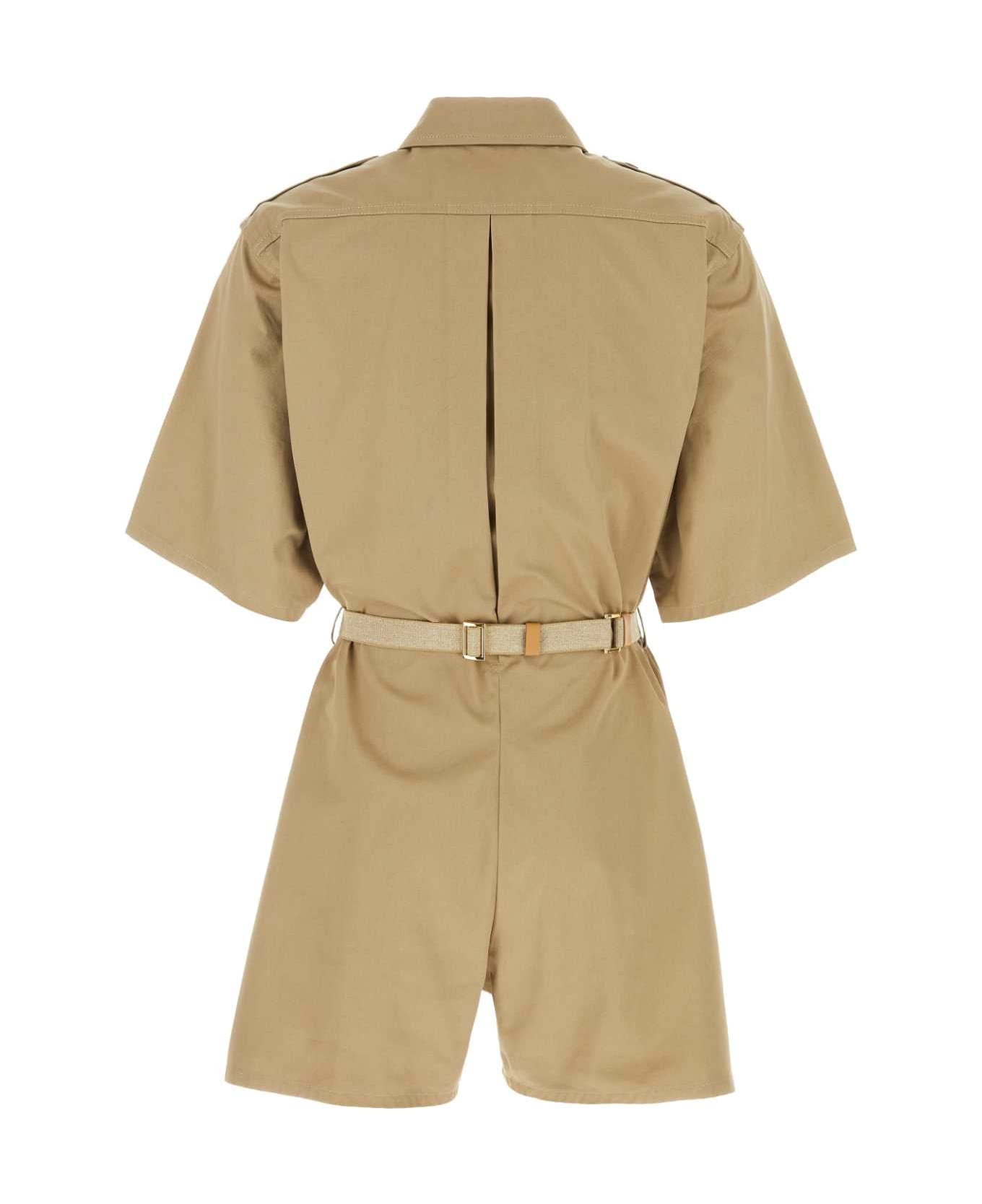 Prada Khaki Cotton Jumpsuit - KAKI