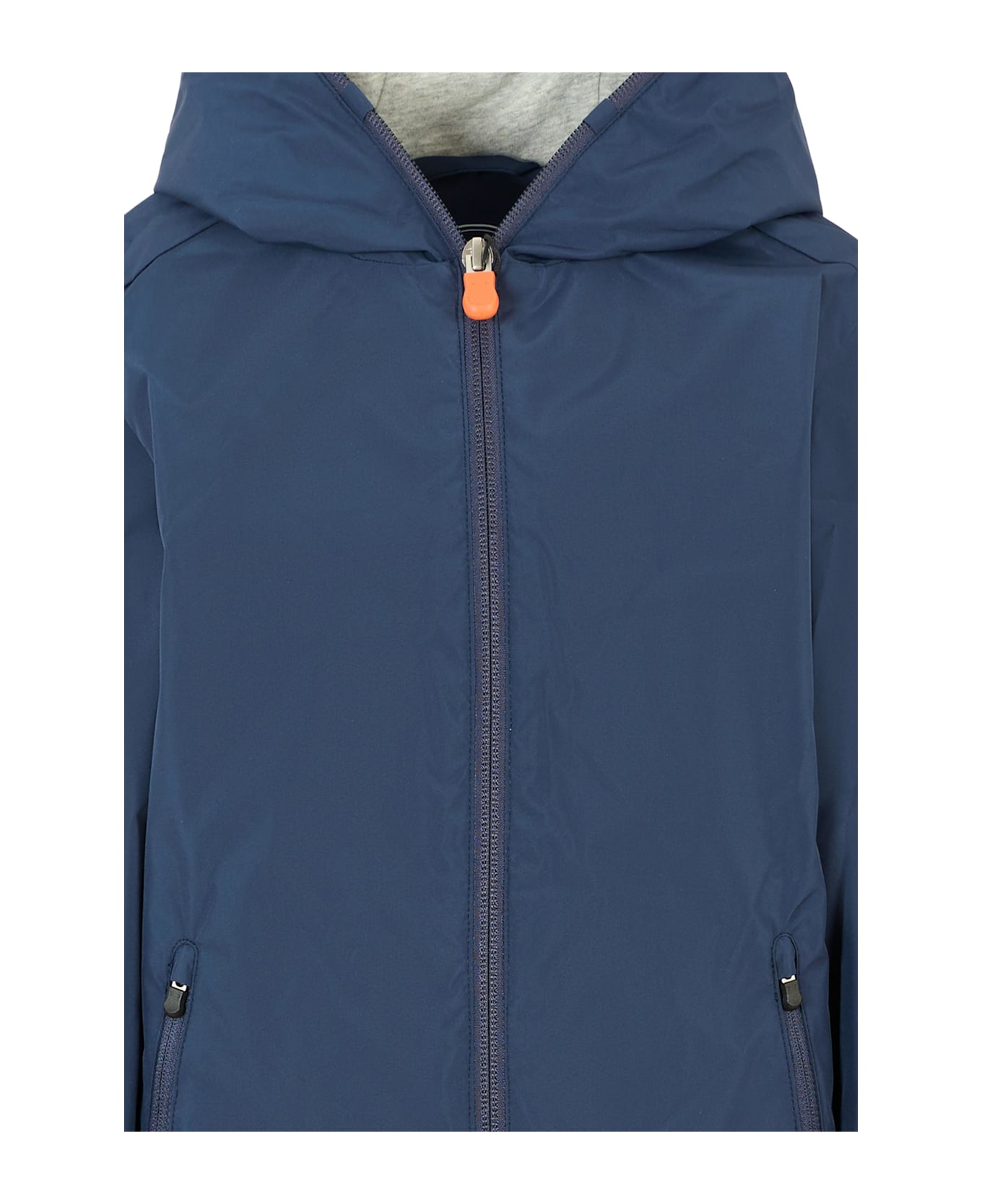 Save the Duck Blue Jules Windbreaker For Kids With Logo - Blue