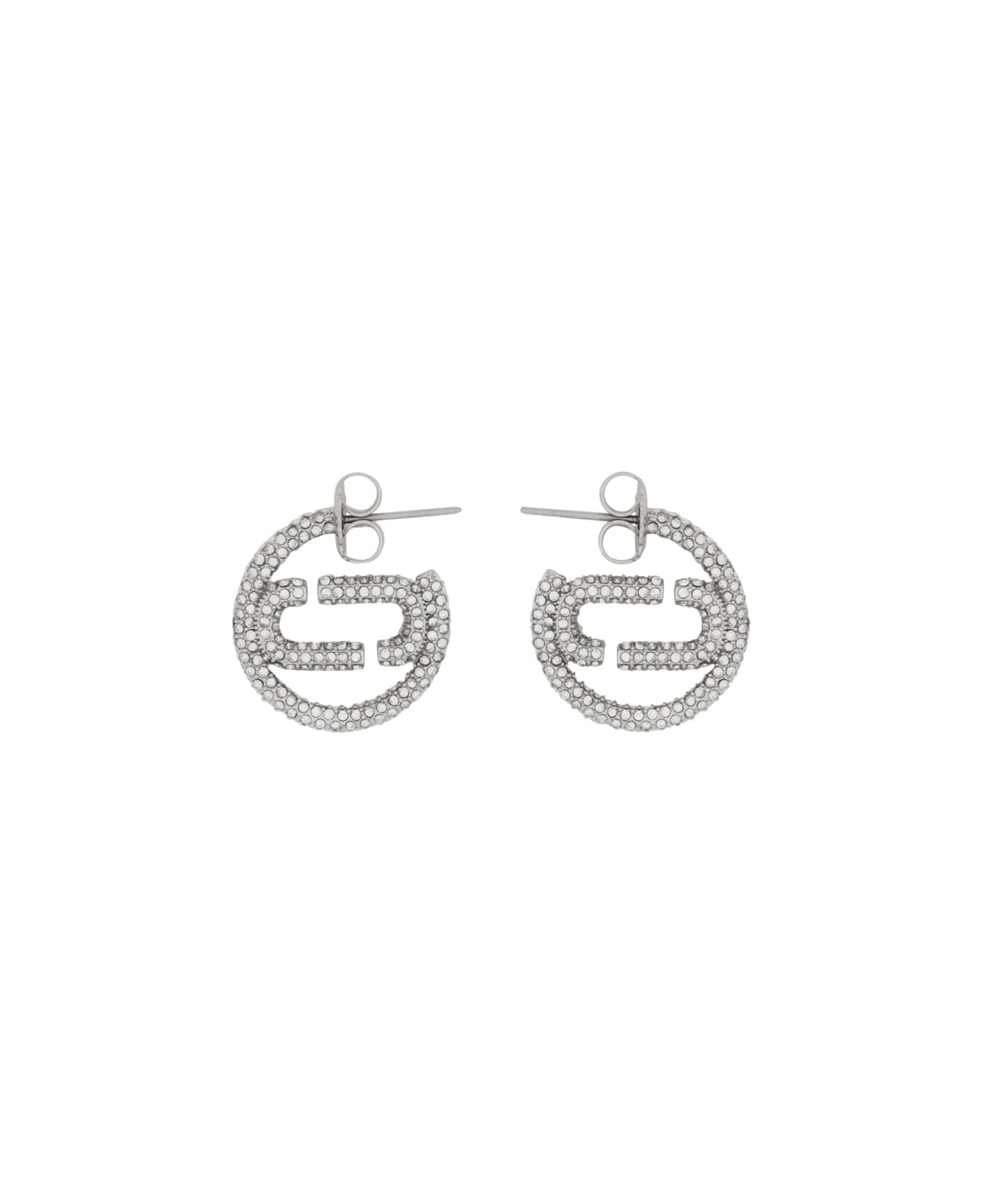 Marc Jacobs Logo Earrings - SILVER