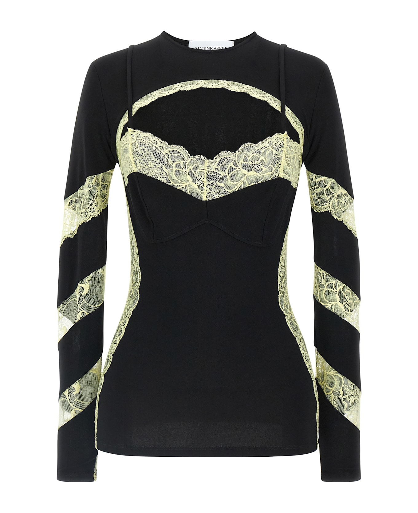Marine Serre Trompe L
oeil Top - Black  
