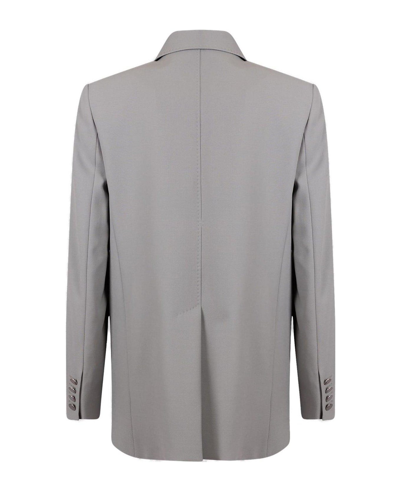 Max Mara Studio Edicola Blazer In Wool Crepe Satin - Grey