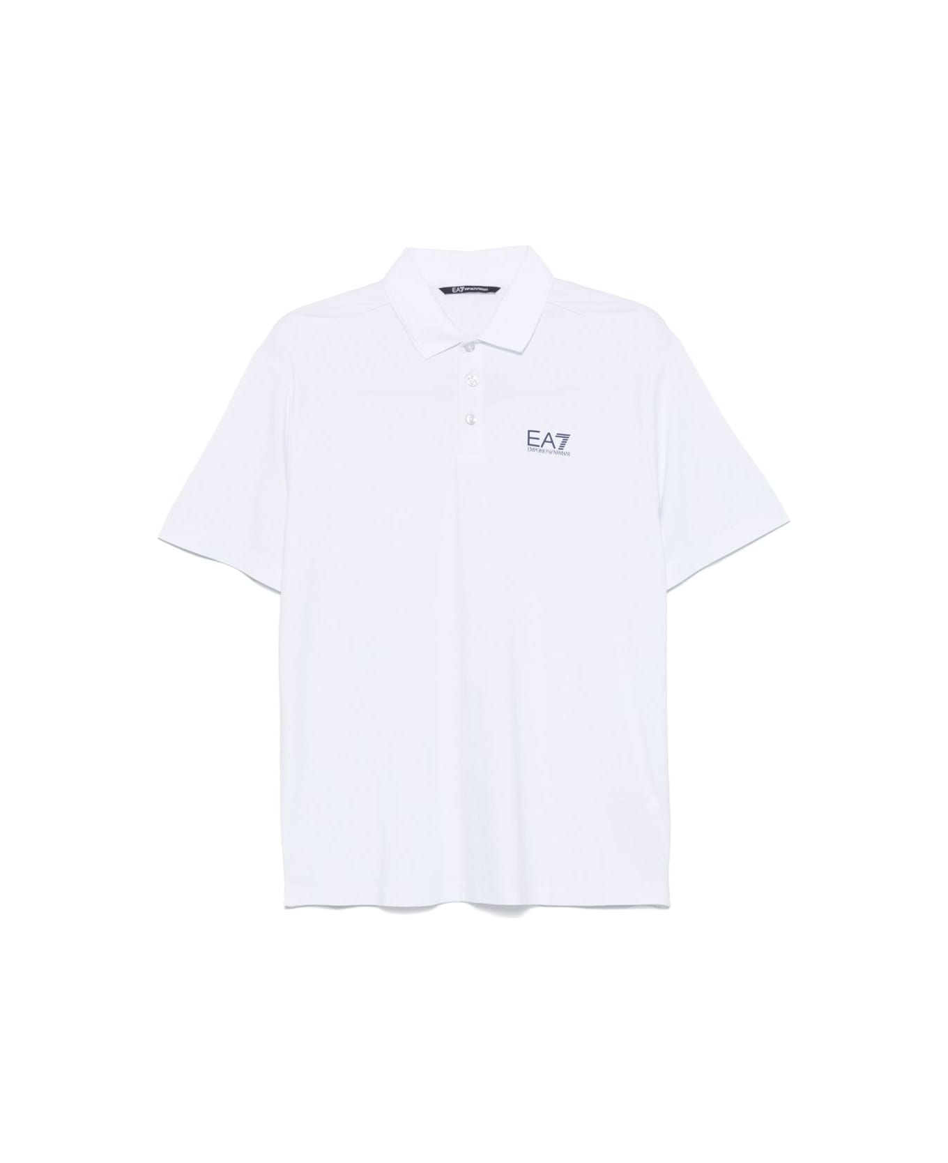 EA7 Logo Polo Shirt - White