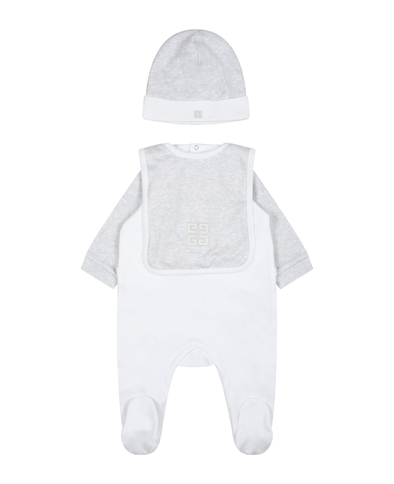Givenchy Multicolor Set For Babies With Logo - White ボディスーツ＆セットアップ