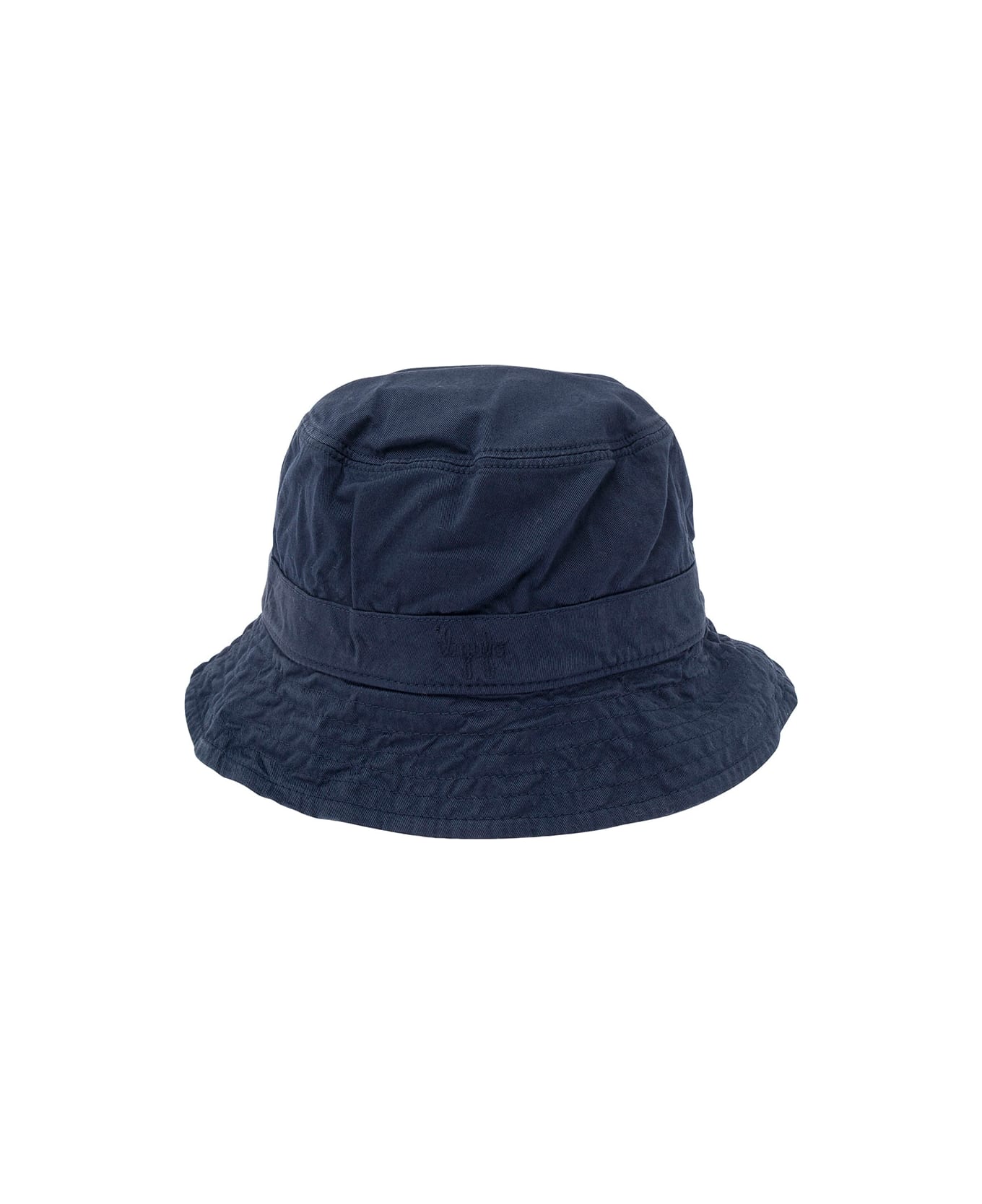 Il Gufo Blue Bucket Hat With Logo Embroidery In Stretch Cotton Boy - Blu