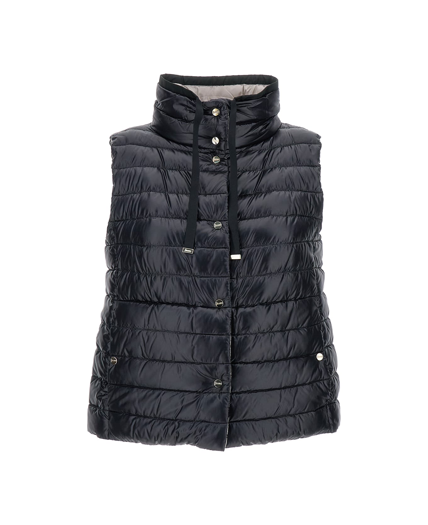Herno Black Reversible Padded Quilted Gilet In Polyester Woman - Black