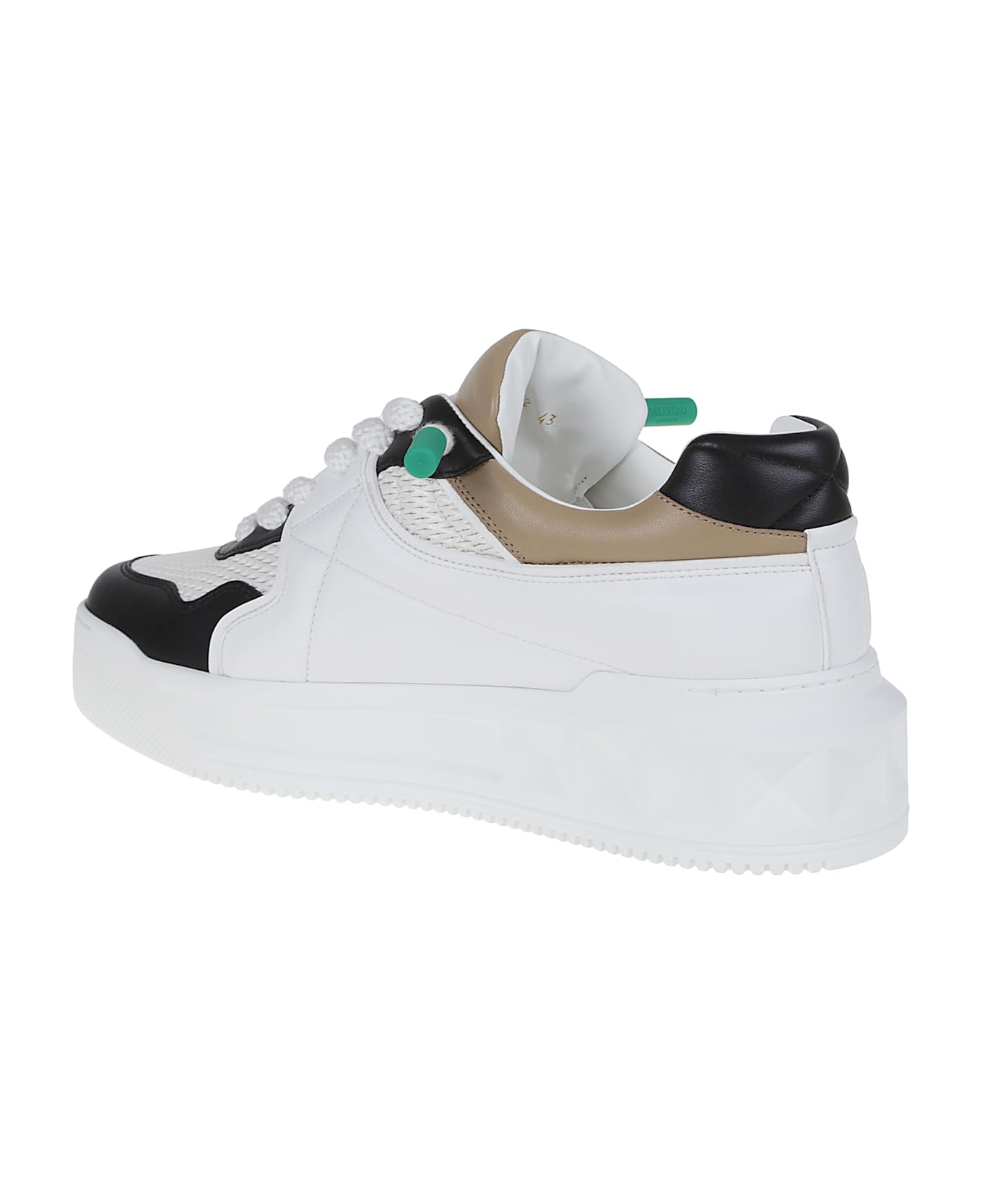 Valentino Garavani Sneaker One Stud Xl - Rje Bianco Nero Desert Beige