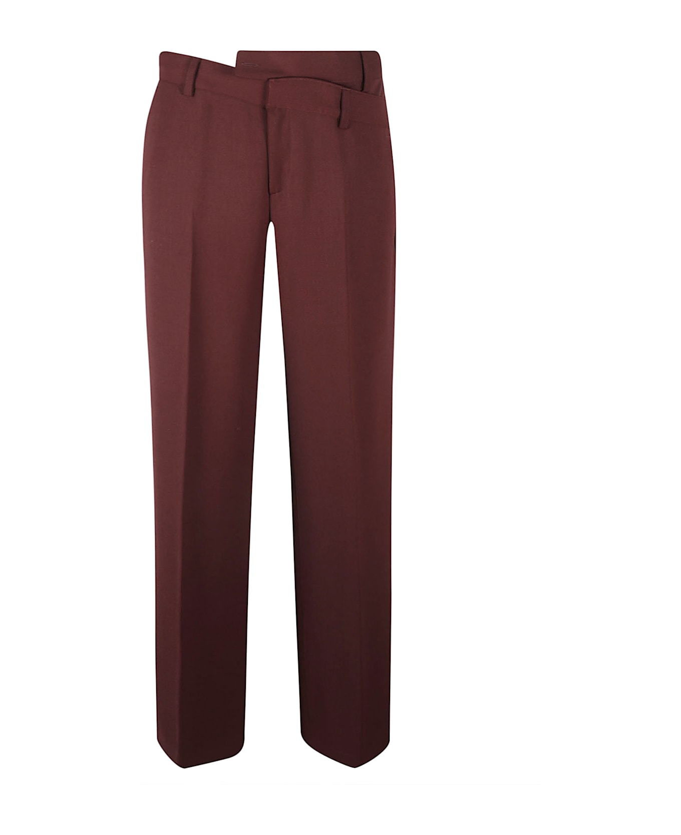 Federica Tosi Asymmetric Straight Leg Trousers - Vinaccia