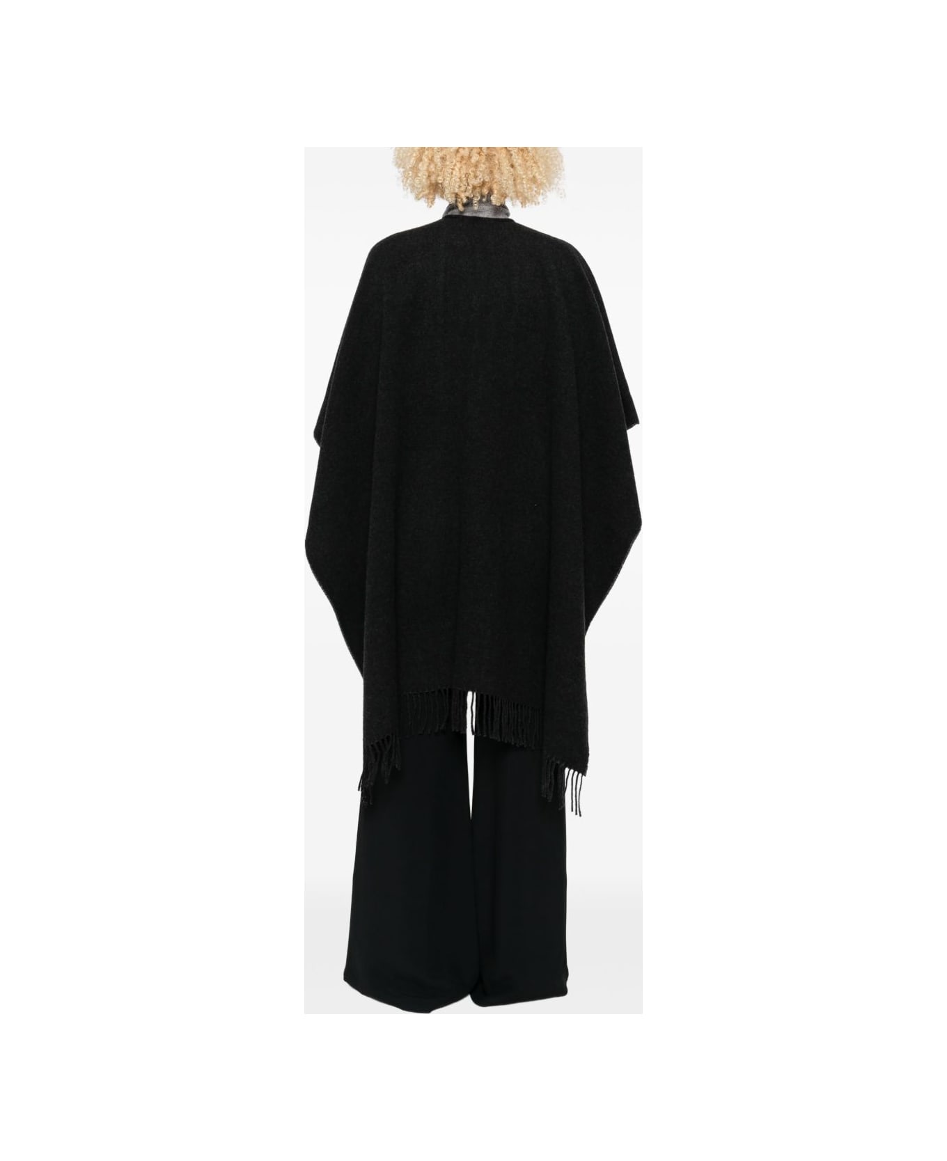 Fabiana Filippi Wool Poncho - Grey