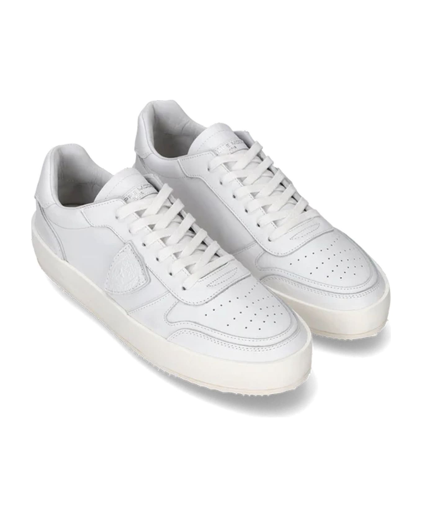 Philippe Model Nice Low-top Sneakers In Leather, White - White