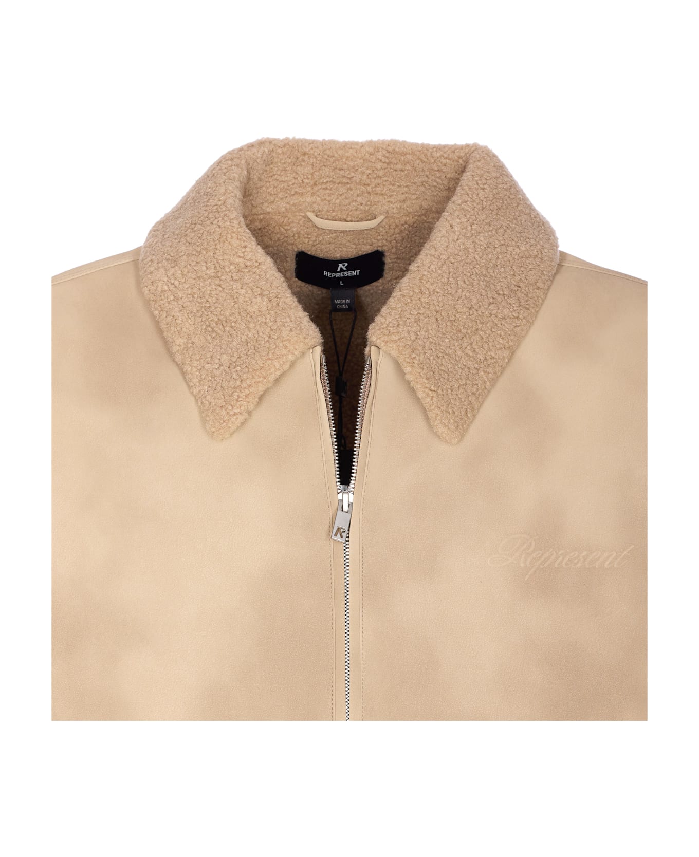 REPRESENT Shearling Jacket - Beige