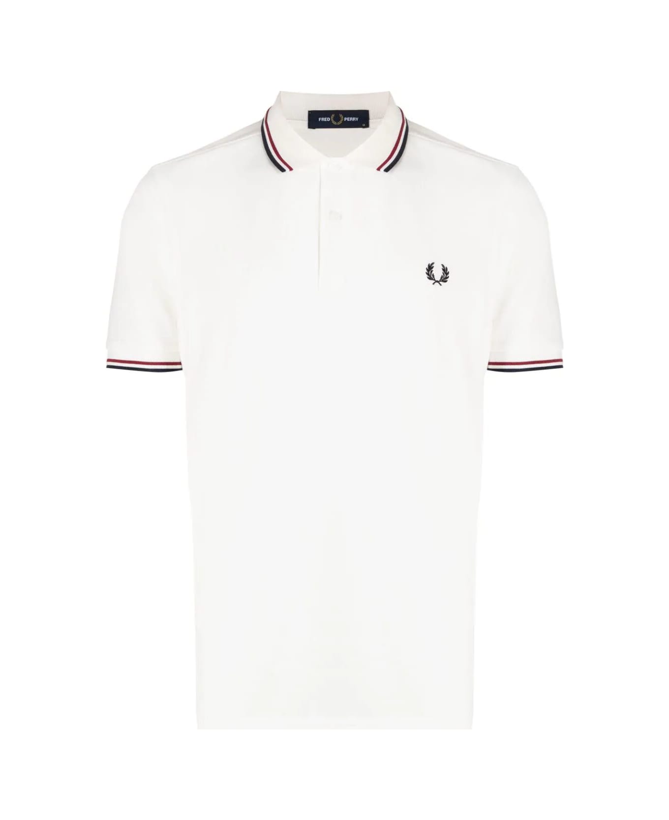 Fred Perry Fp Twin Tipped Shirt - Snwht Bred Nvy