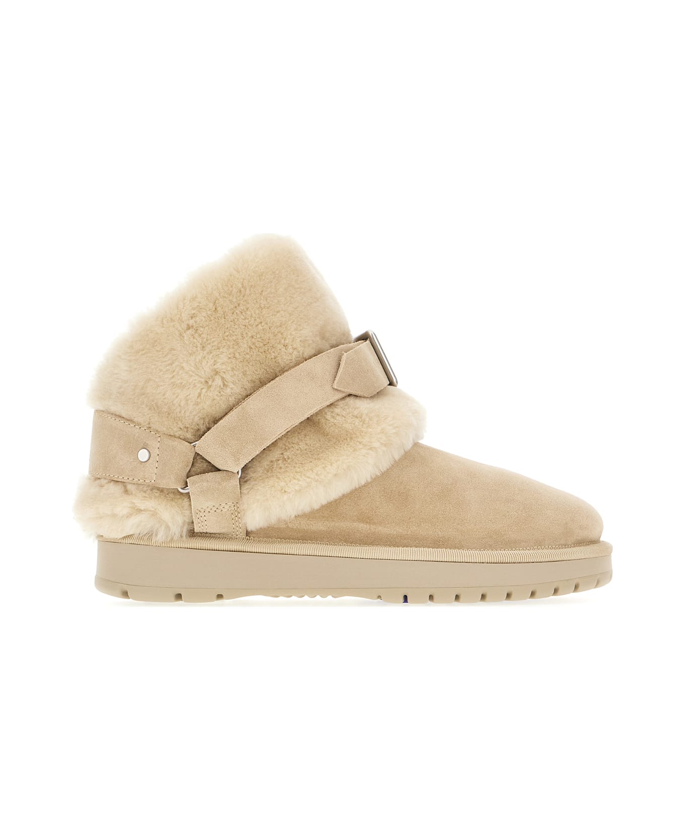 Burberry Sand Suede Chubby Ankle Boots - HUNTER