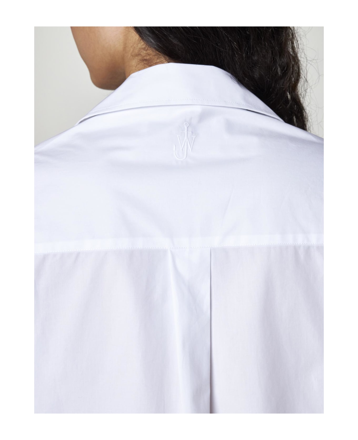 J.W. Anderson Bow-tie Cotton Cropped Shirt - White