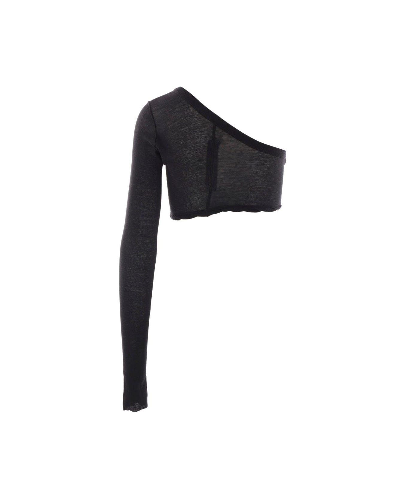 Rick Owens Single-shoulder Cropped Top - Black