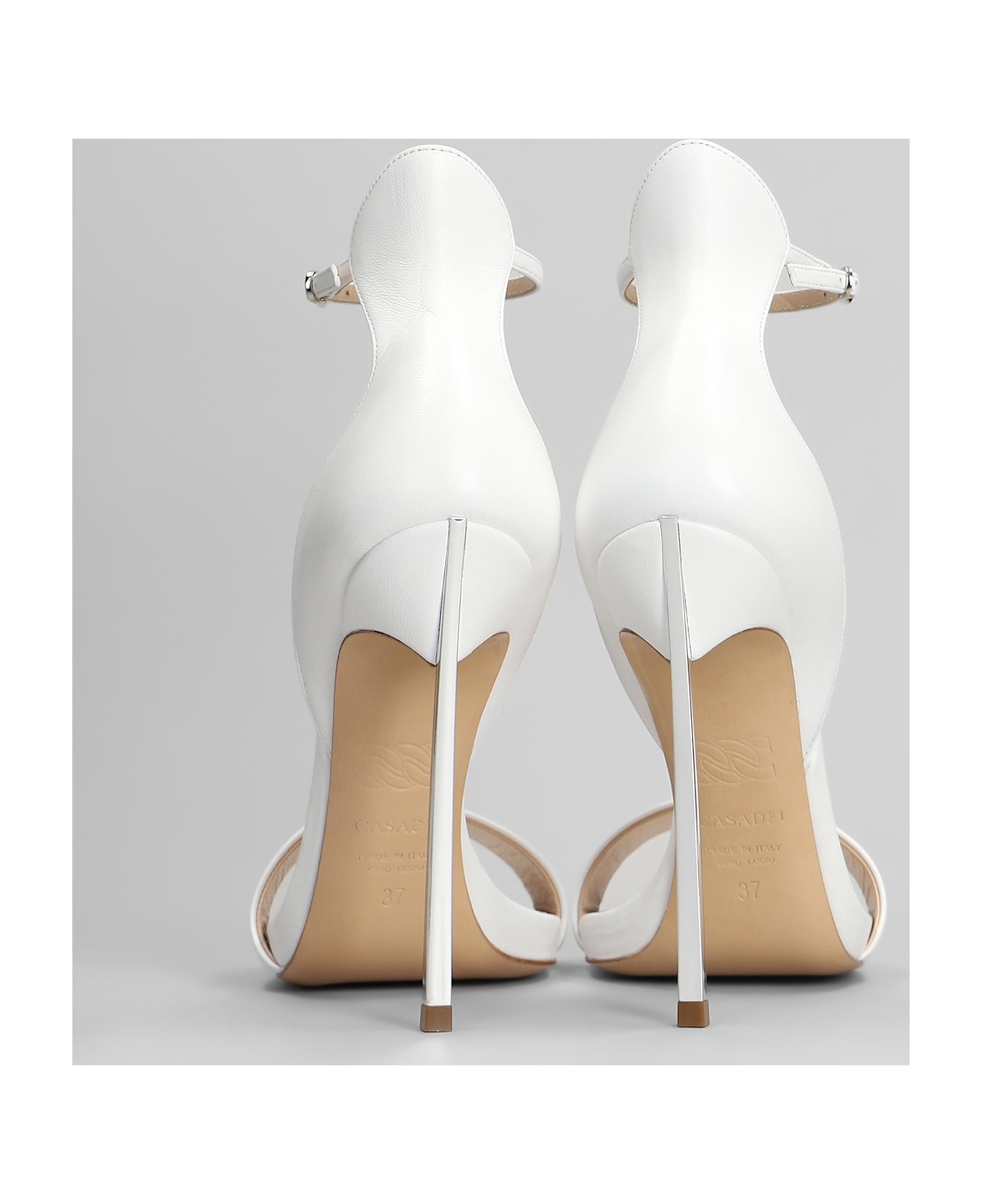 Casadei Blade Sandals In White Leather - white