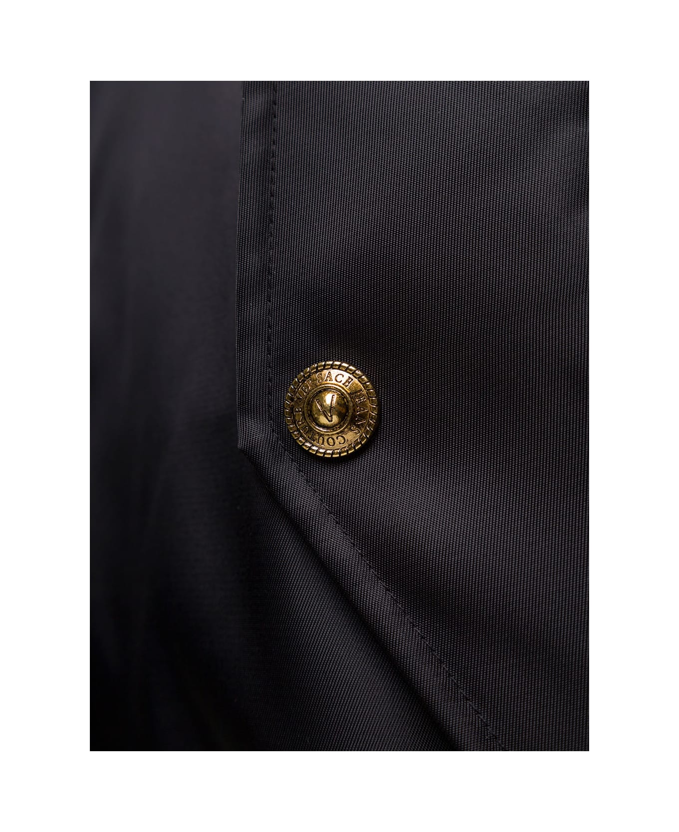 Versace Jeans Couture Jacket 74up407 R Baroque Back Nylon Diagonal Print Baroque - Black